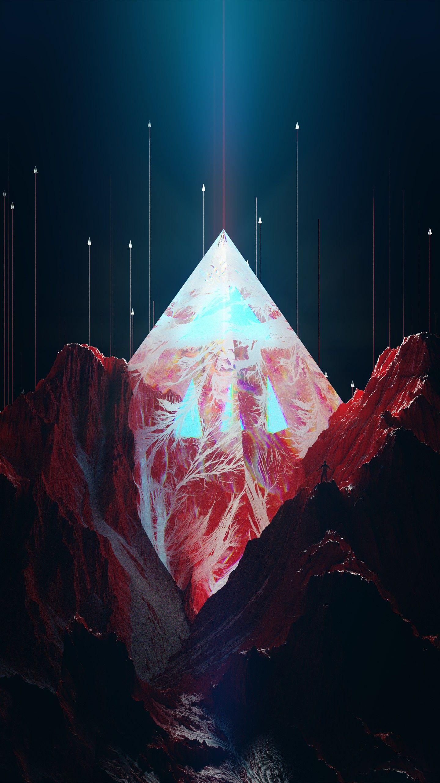 1440x2560 Geometric Mountain peak Wallpaper