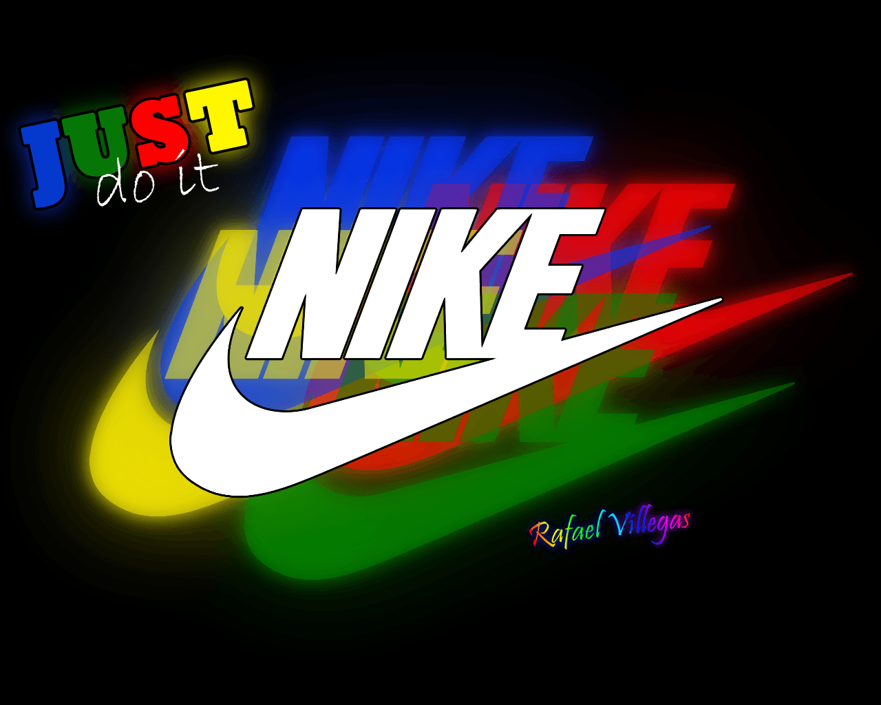 1280x1024 Nike Logo Wallpaper Neon