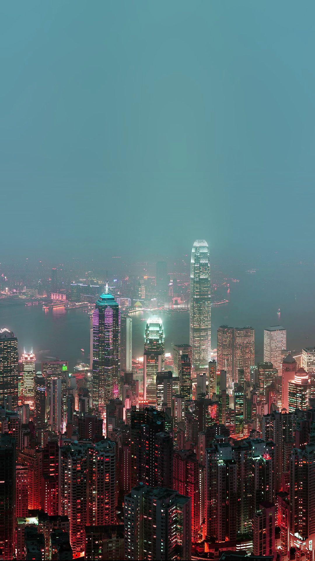 1080x1920 Skyline Hongkong Fire City Night Live iPhone 8 Wallpaper Free