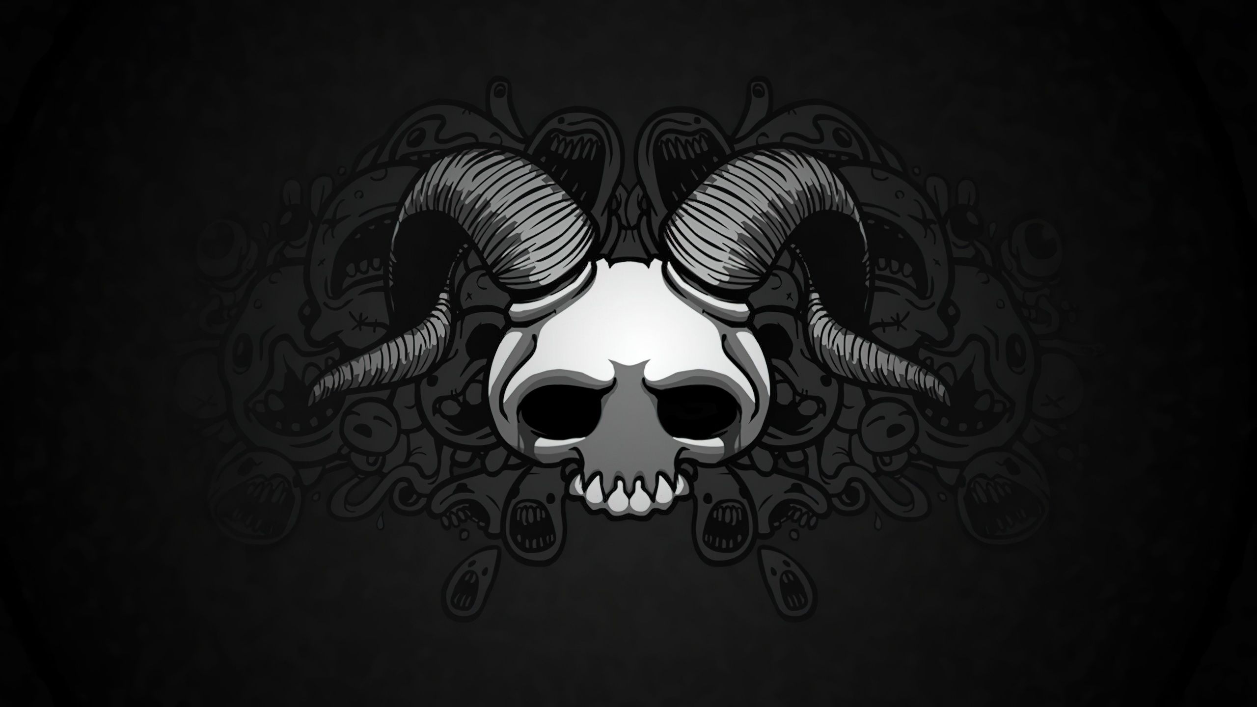 2560x1440 Demon Wallpaper 4K, Skull, The Binding of Isaac
