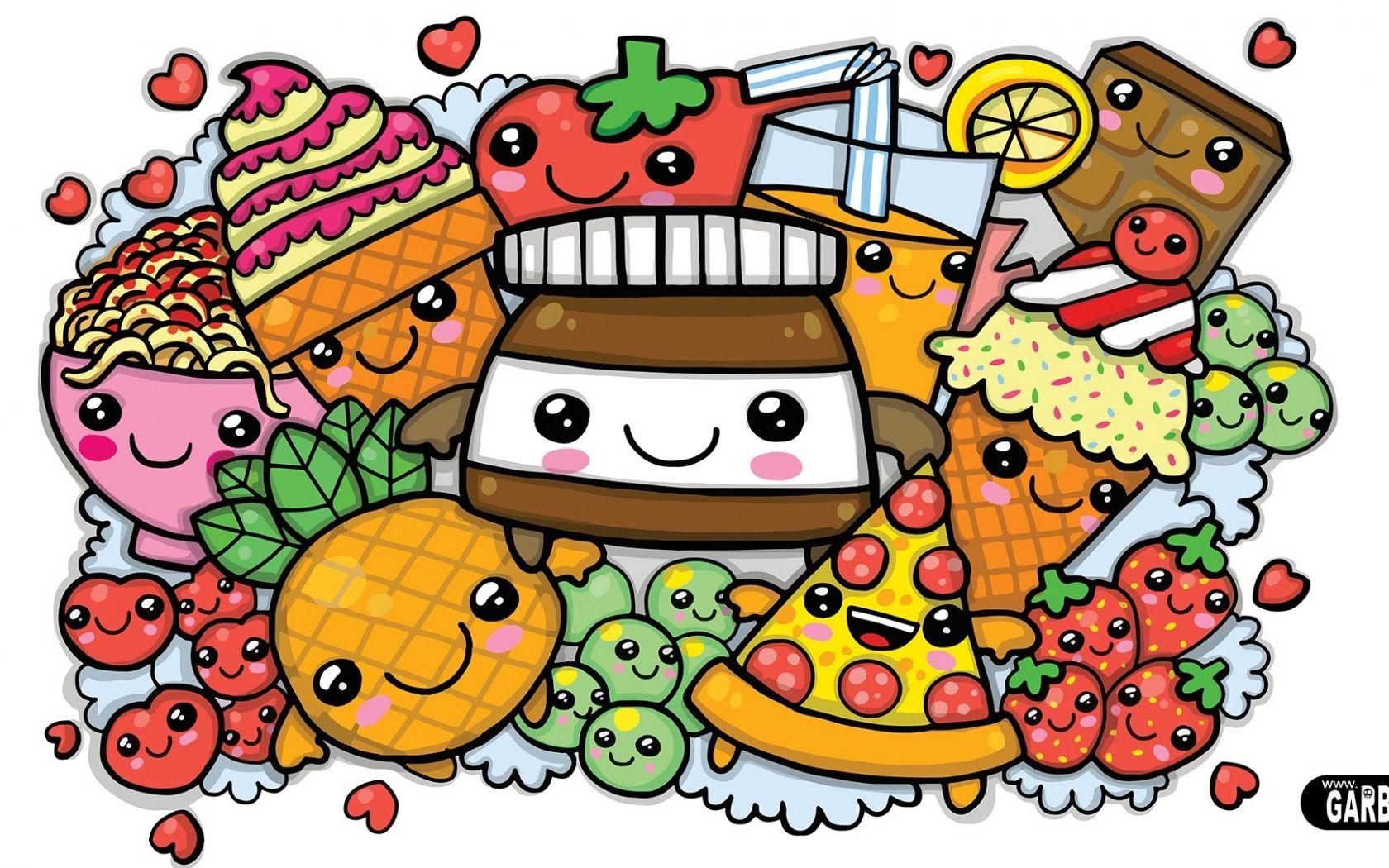 1680x1050 Free download Colouring a cute Nutella and Kawaii Food cute