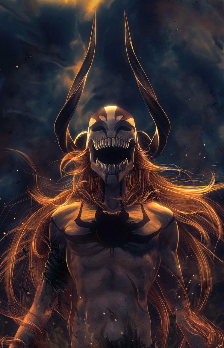 748x1160 bleach, Anime, Series, Character, Kurosaki, Ichigo, Mask, Horn