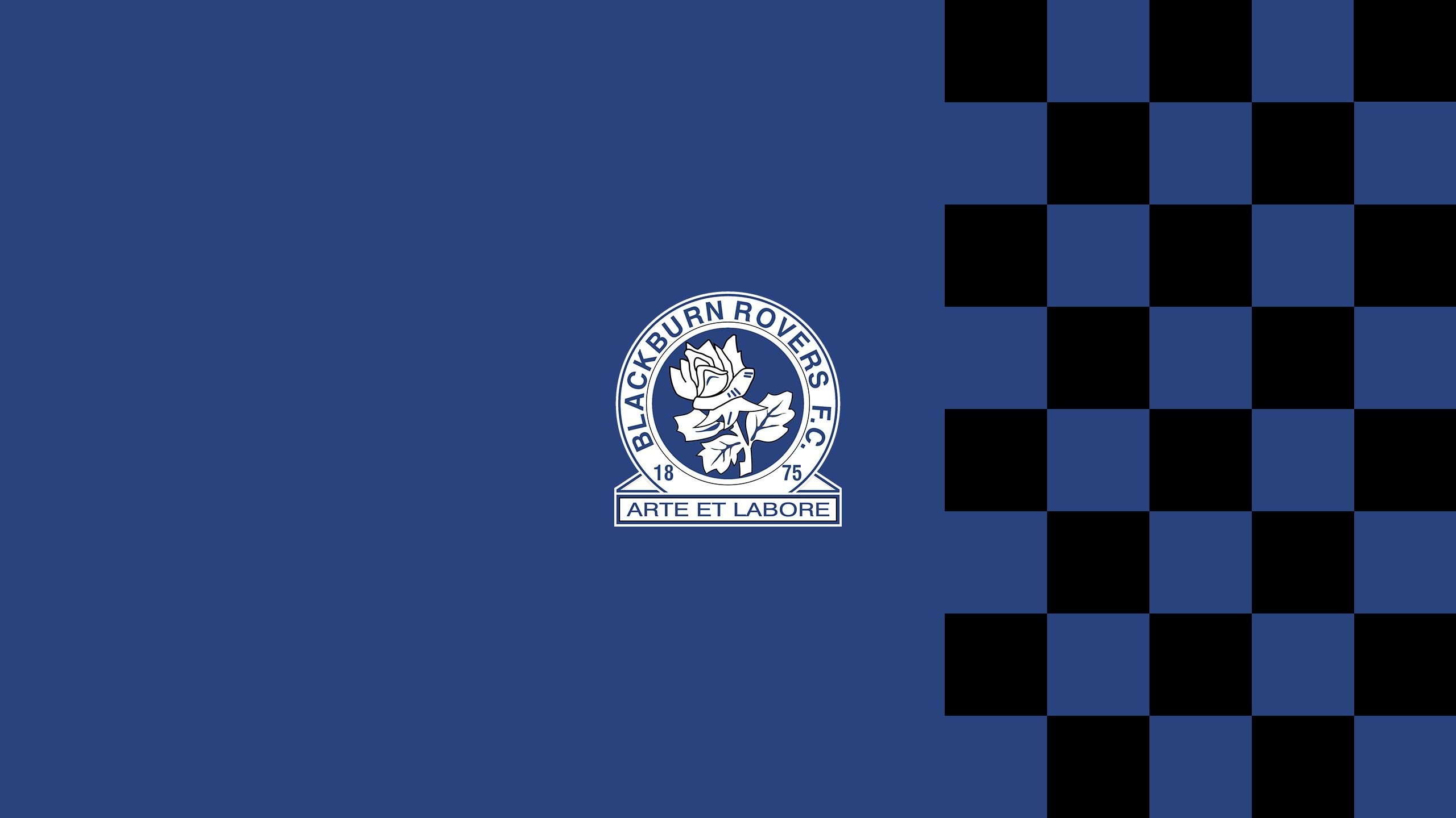 2560x1440 Crest Emblem Logo Soccer Symbol Blue Black Background HD Blackburn Rovers F.C Wallpaper