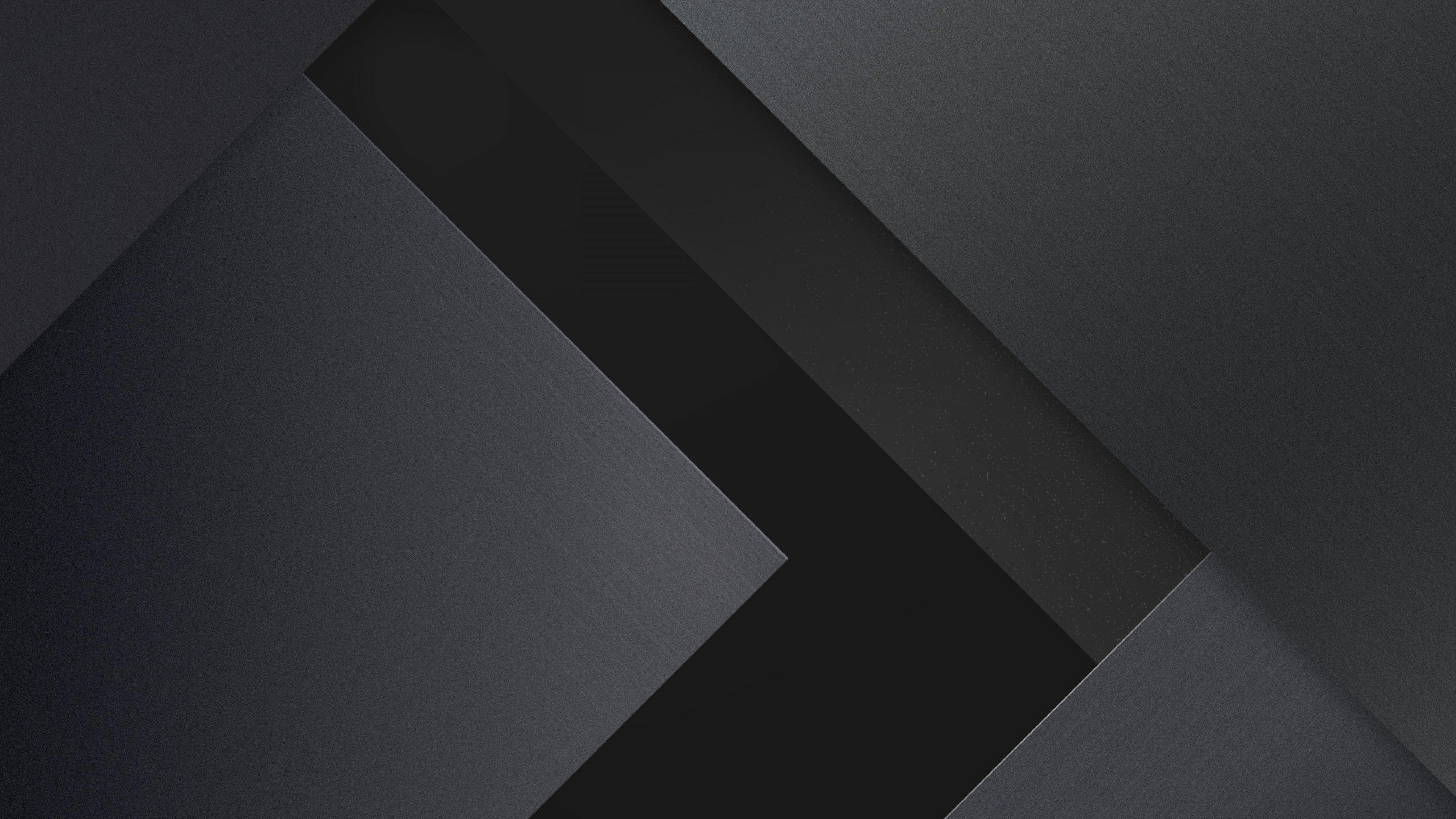 3840x2160 Wallpaper Material design, Geometric, Stock, Dark, Black, HD