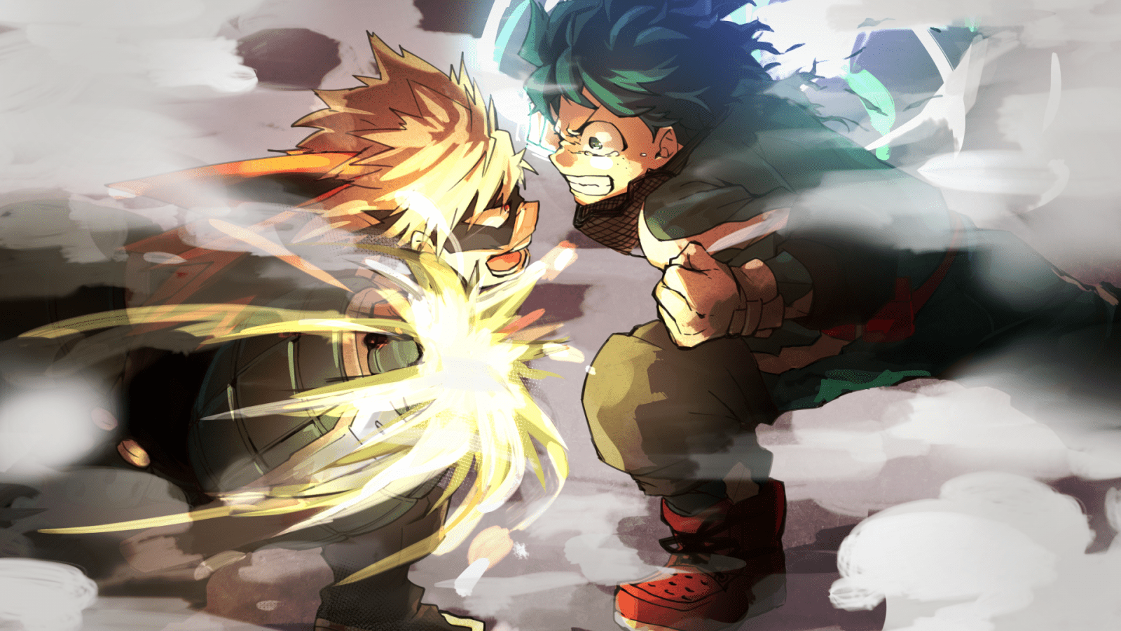 1600x900 Tải xuống 1600x900 Midoriya Izuku, Bakugou Katsuki, Boku No Hero