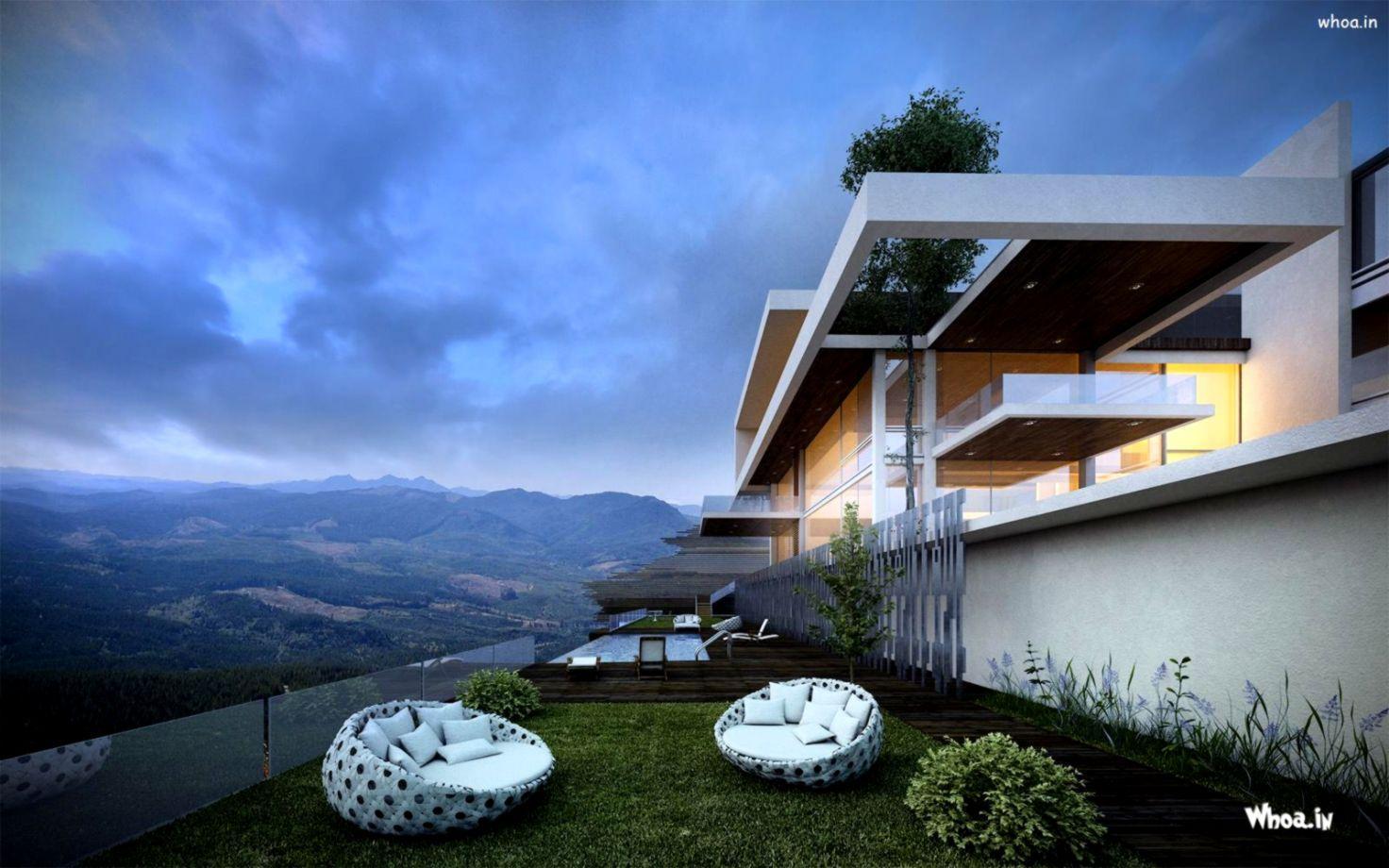 1472x920 Modern Mansion Wallpaper