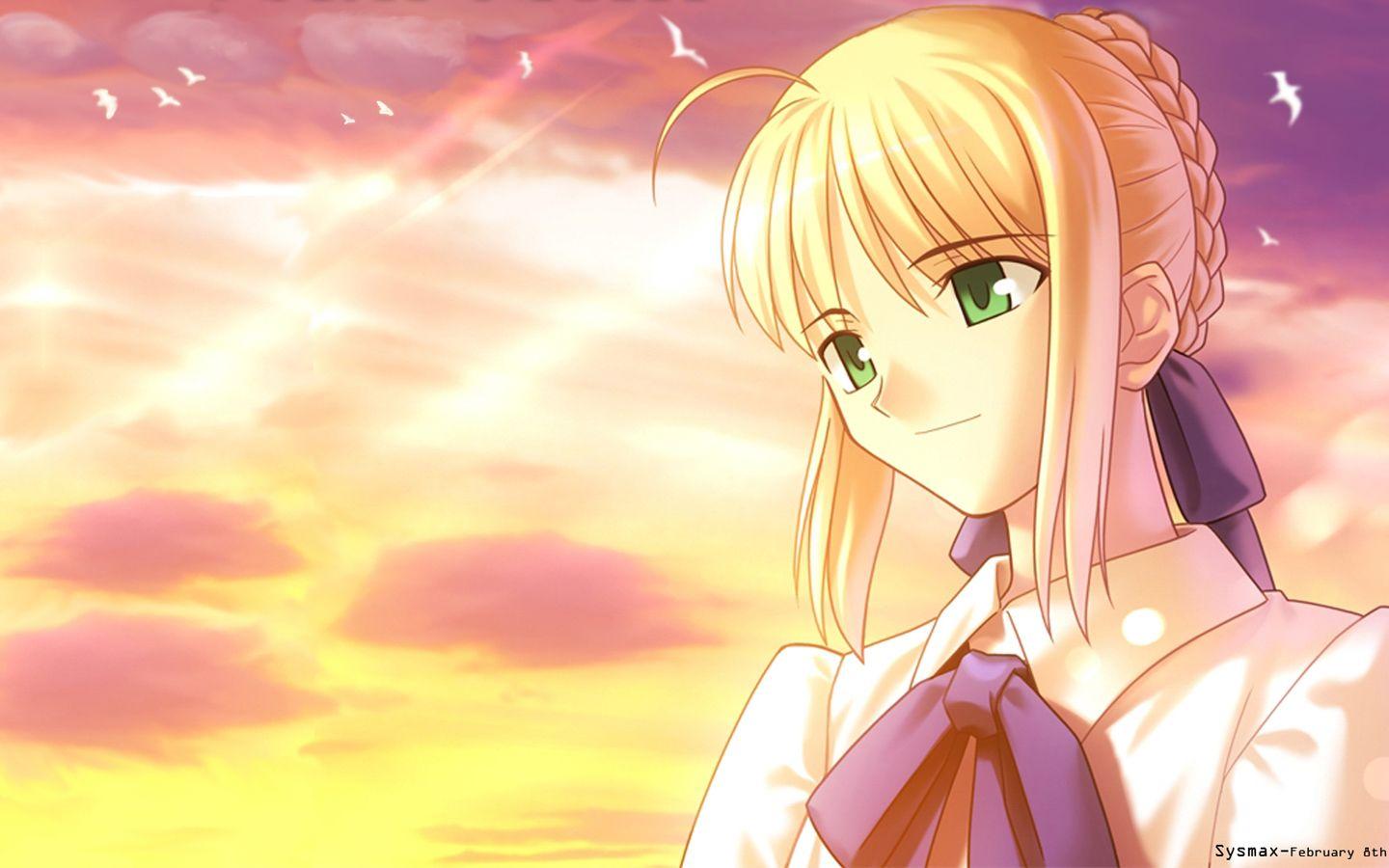 1440x900 Artoria Pendragon (all) Fate (series) Fate Stay Night Saber Sunset