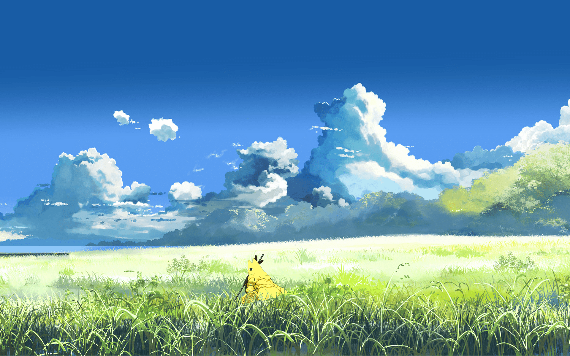 1920x1200 Painting with summer landscape wallpaper and image