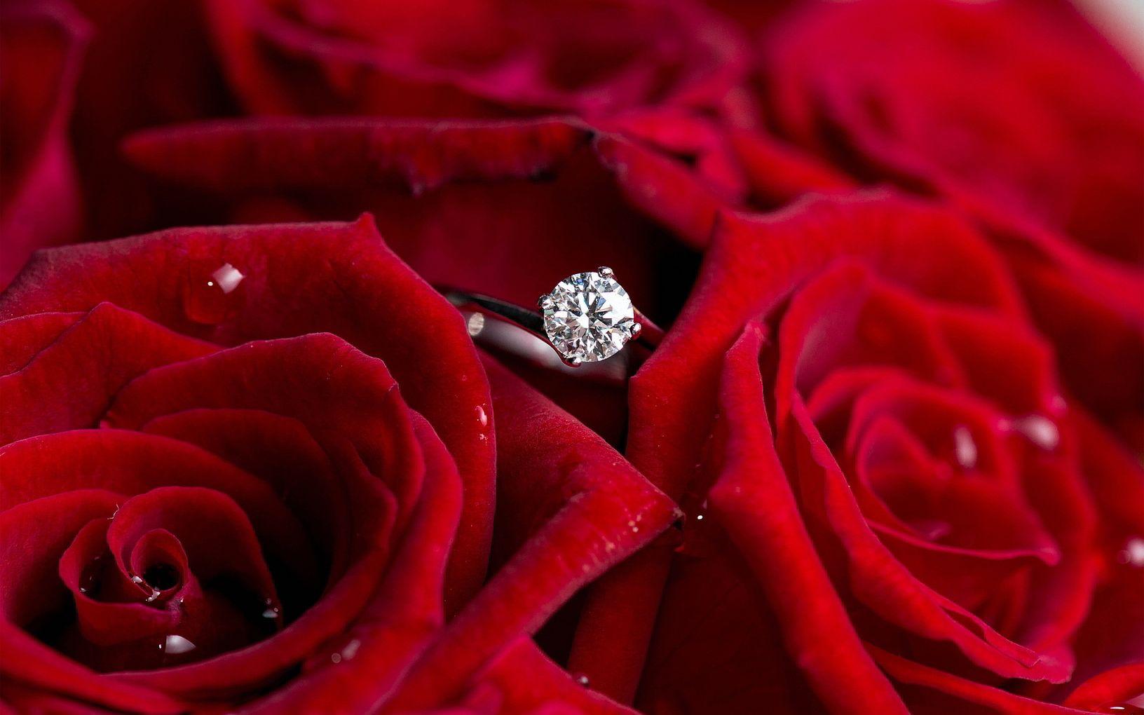 1632x1020 Diamond Ring Wallpaper: Download HD Love Blue D
