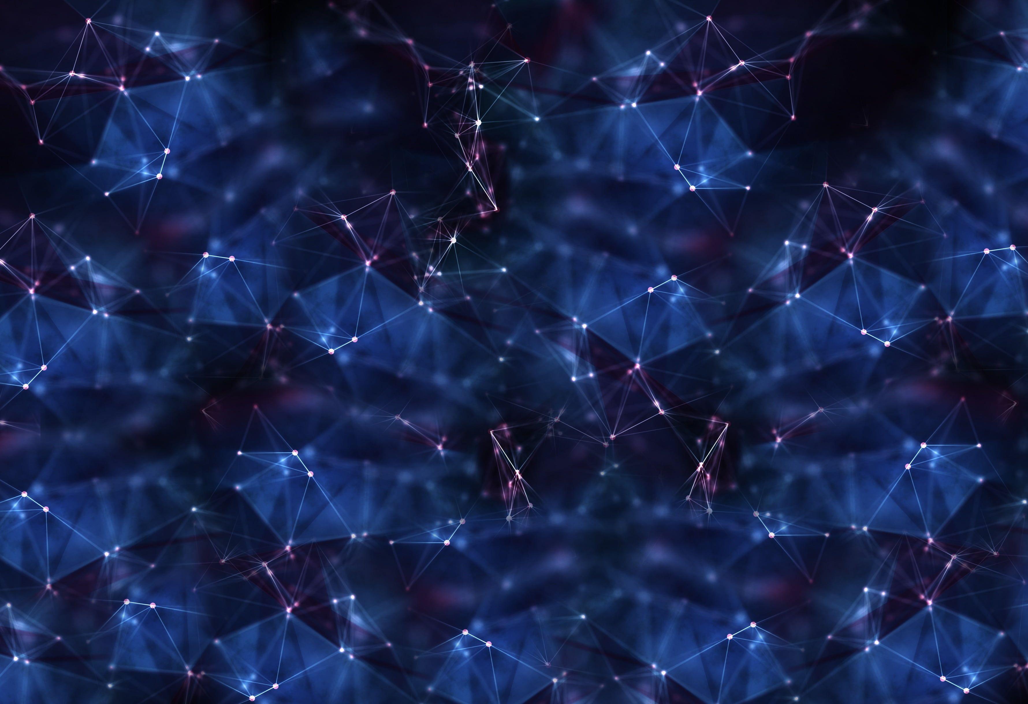 3560x2440 Blue and purple diamond reflection HD wallpaper