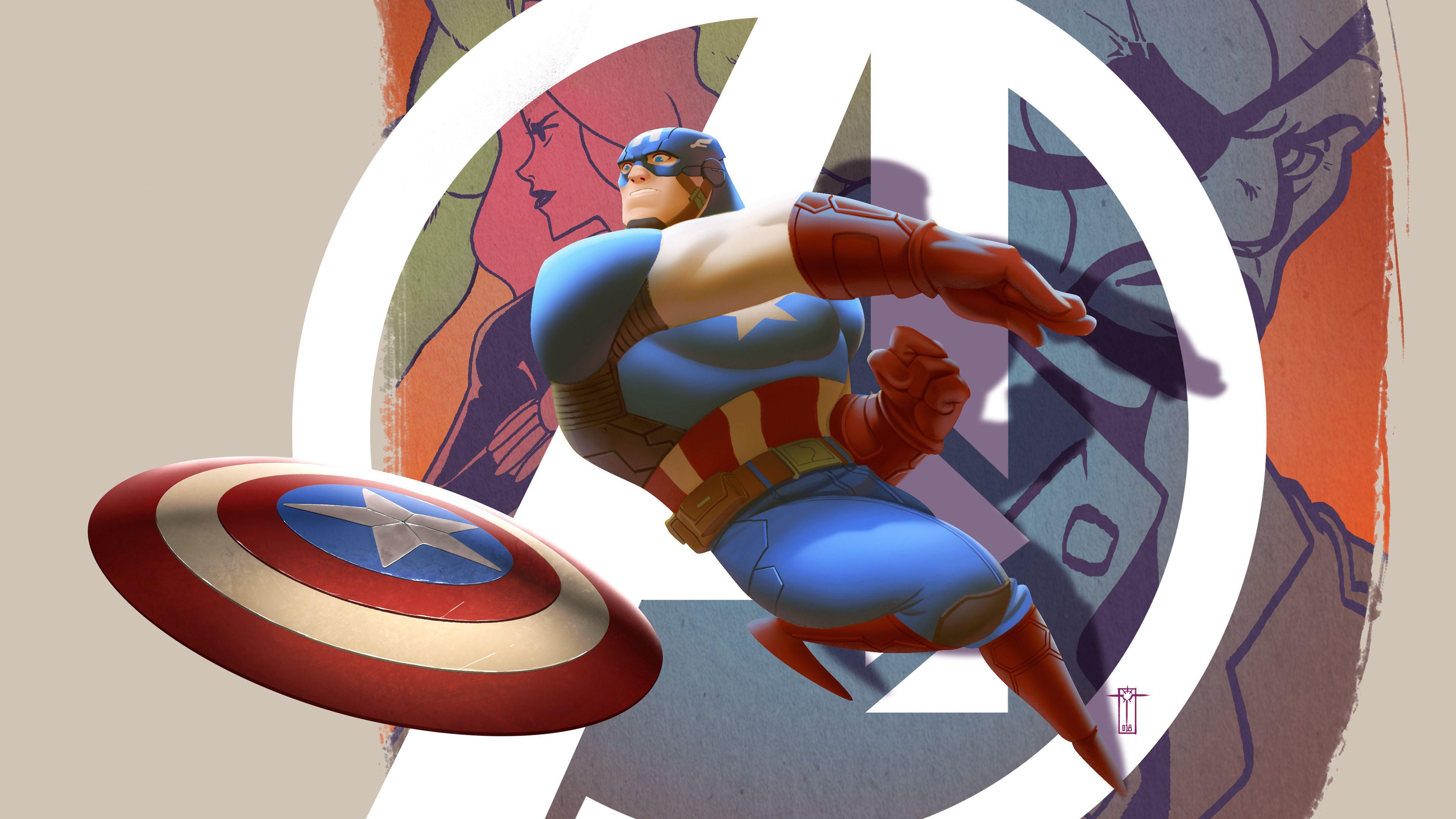 3840x2160 Wallpaper 4k Captain America Illustration 4k 4k Wallpaper, Artist