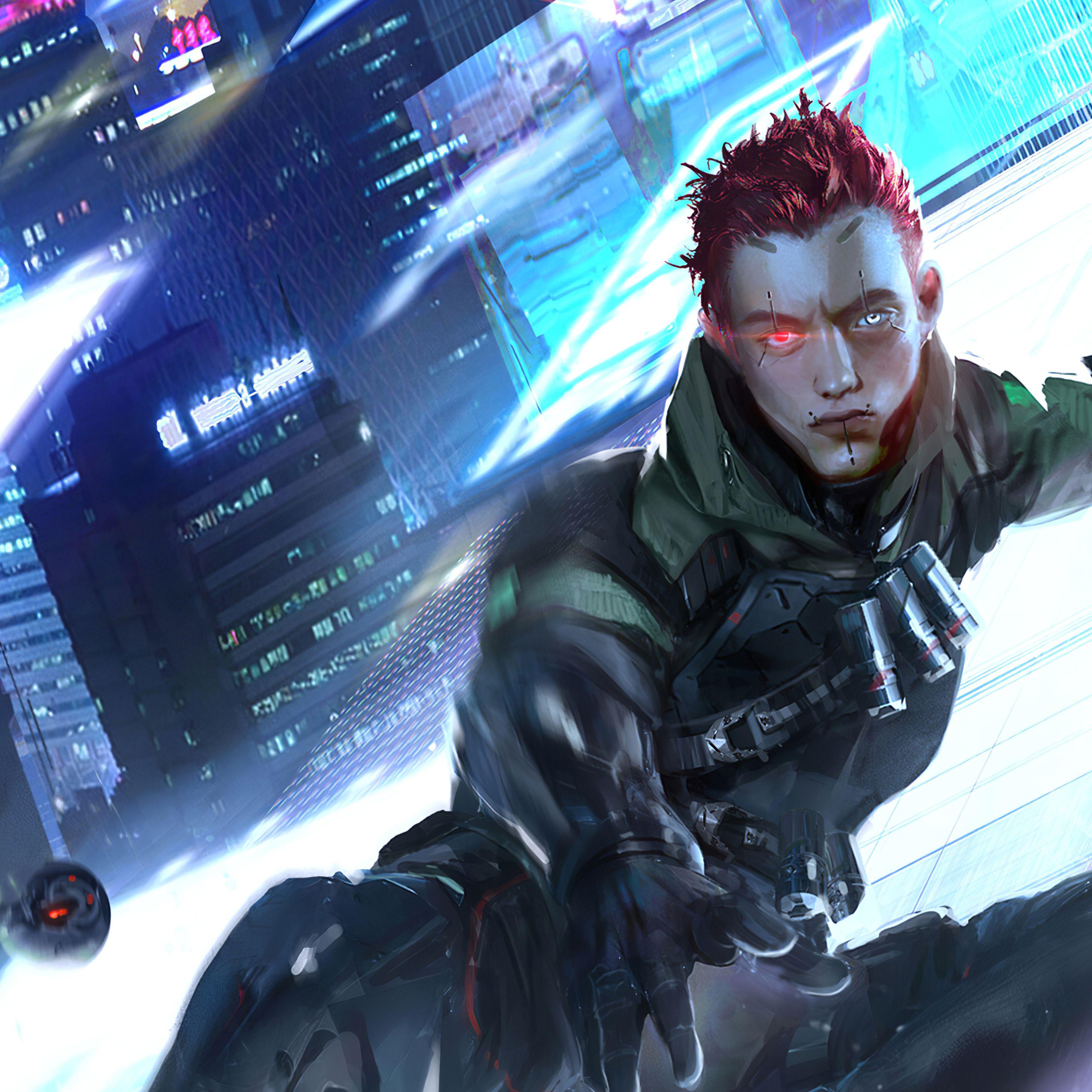 2932x2932 Cyber Guy Throwing Bomb iPad Pro Retina Display HD 4k