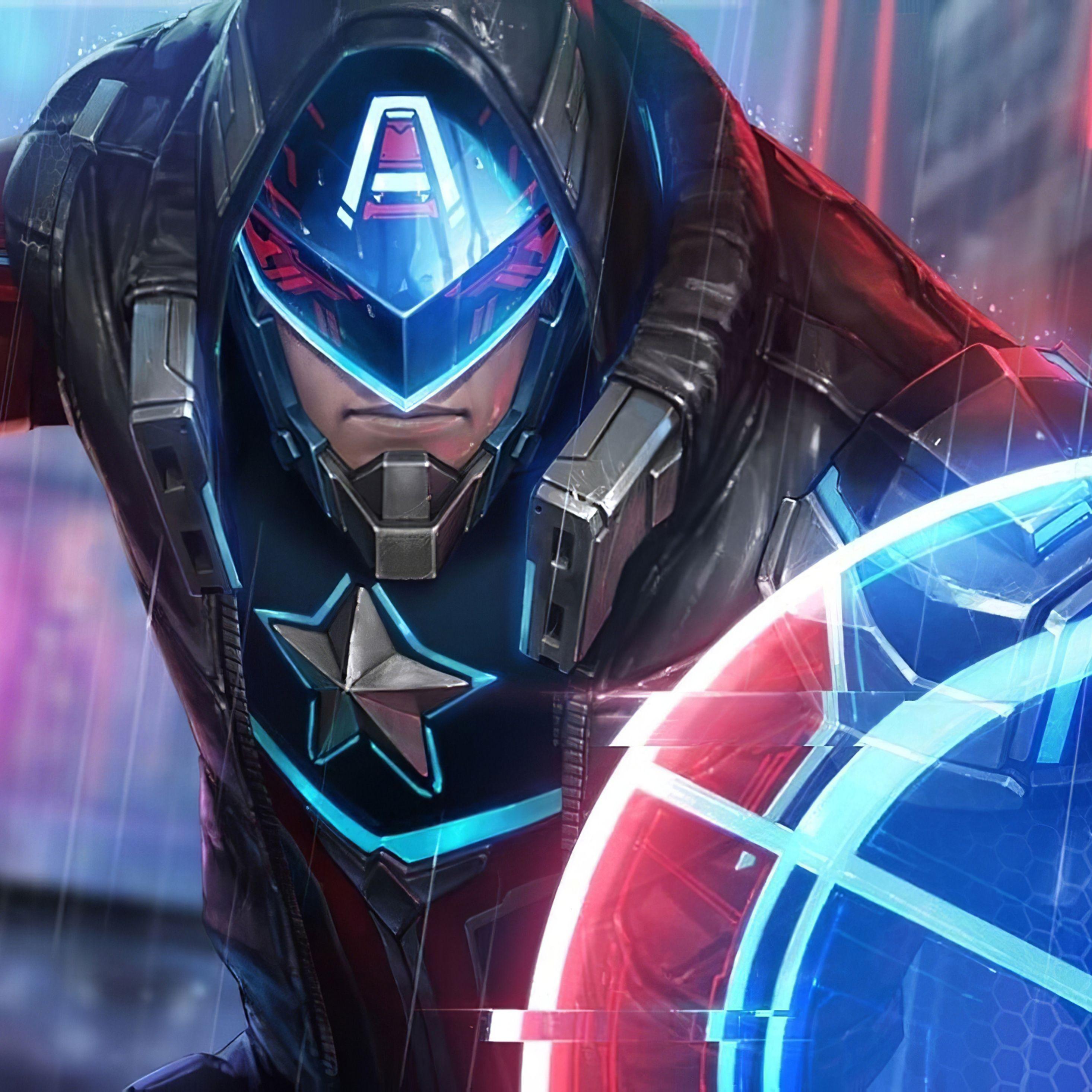 2932x2932 Cyber Captain America Marvel Future Fight iPad Pro