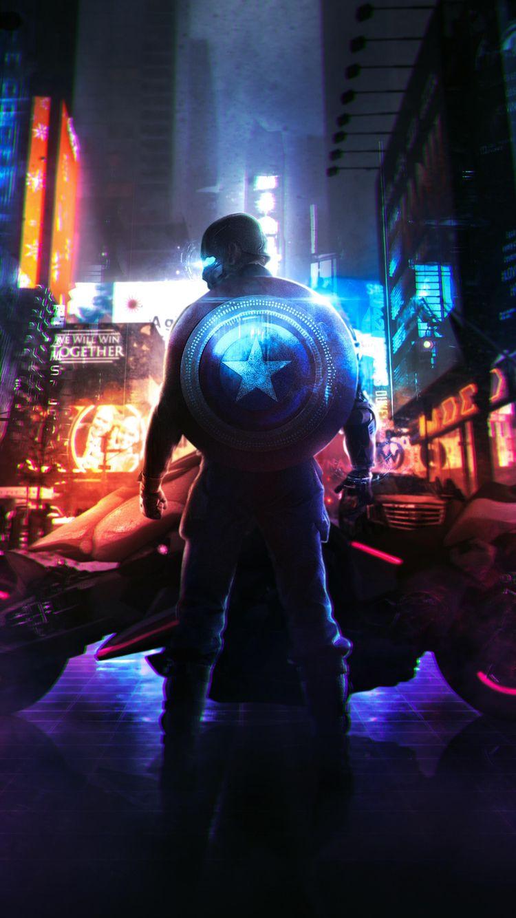 750x1334 Cyberpunk Captain America iPhone iPhone 6S, iPhone 7