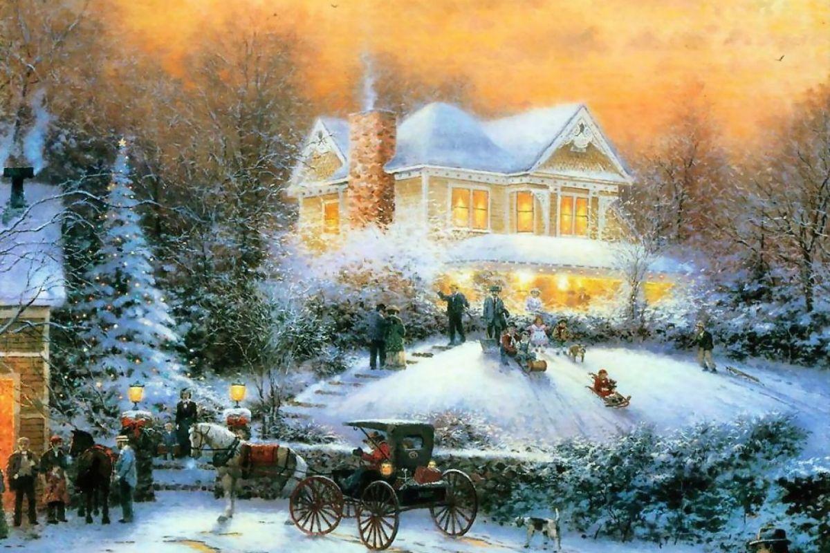 1200x800 Thomas kinkade christmas wallpaper