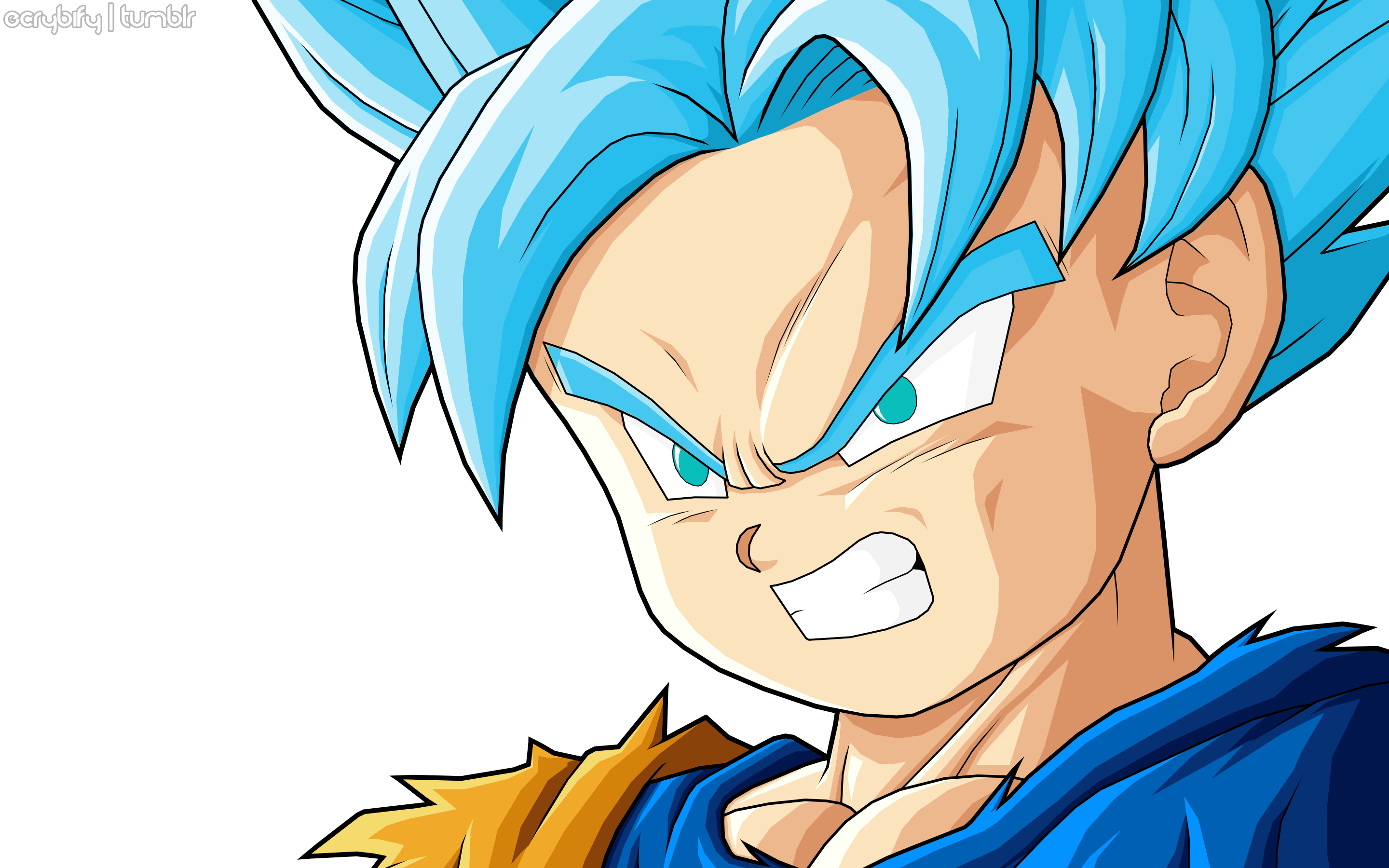 2880x1800 DBZ Wallpaper + Photohop = DBZ Blue Saiyans Wallpaper
