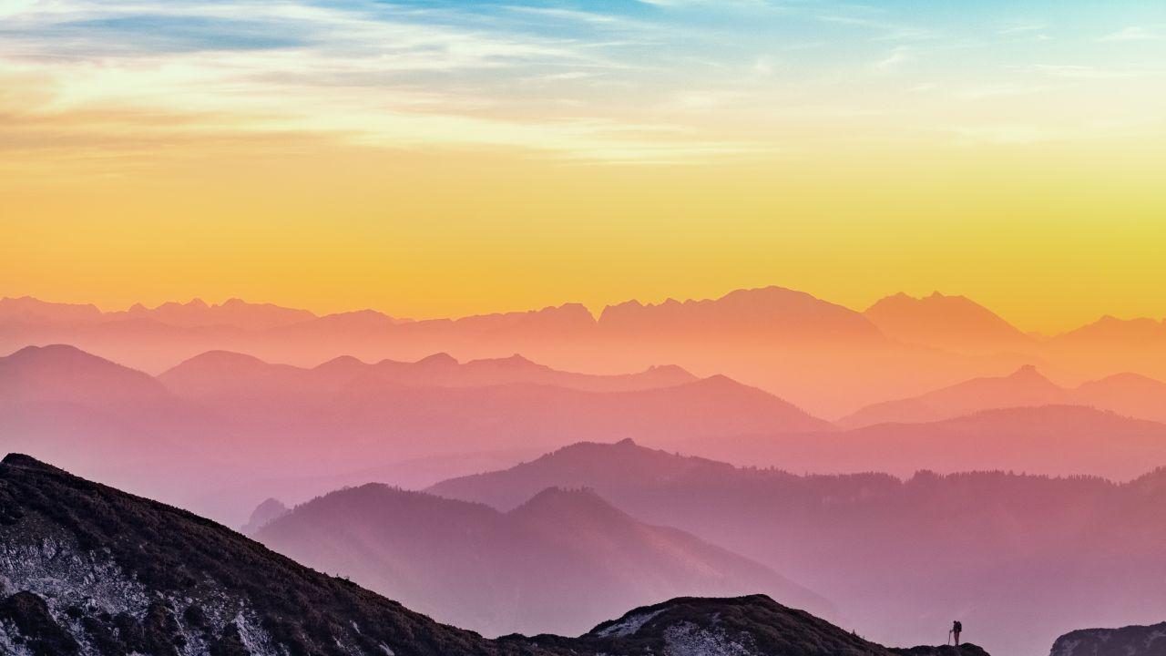 1280x720 Wallpaper Mountains, Fog, 4K, Nature,. Wallpaper for iPhone