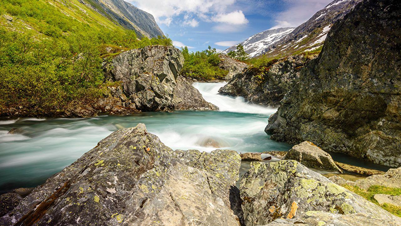 1280x723 Desktop Wallpaper Norway Nature mountain river