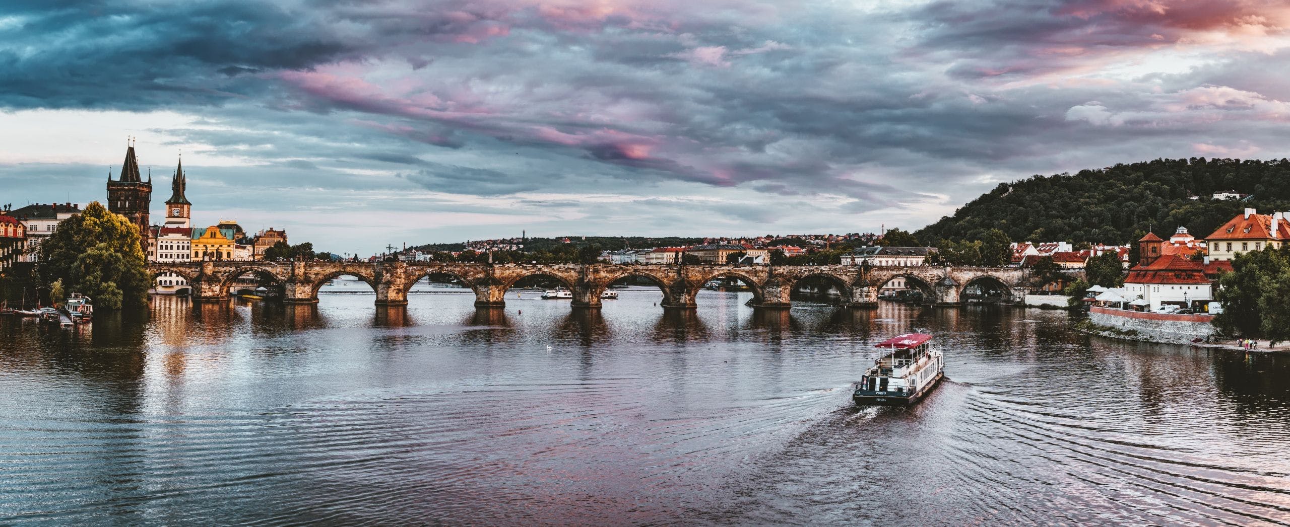 2560x1047 HD Charles Bridge Prague Wallpaper