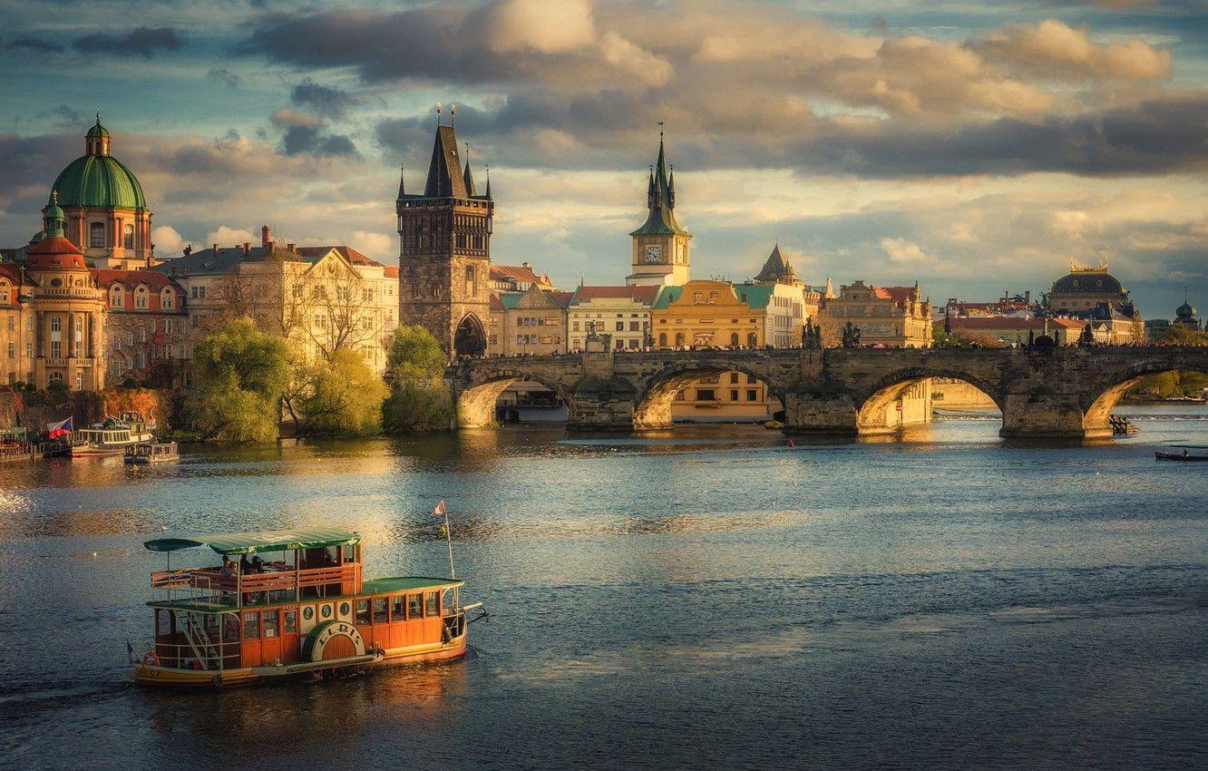1332x850 Wallpaper bridge, Prague, Czech Republic, The Charles Bridge in Prague image for desktop, section город