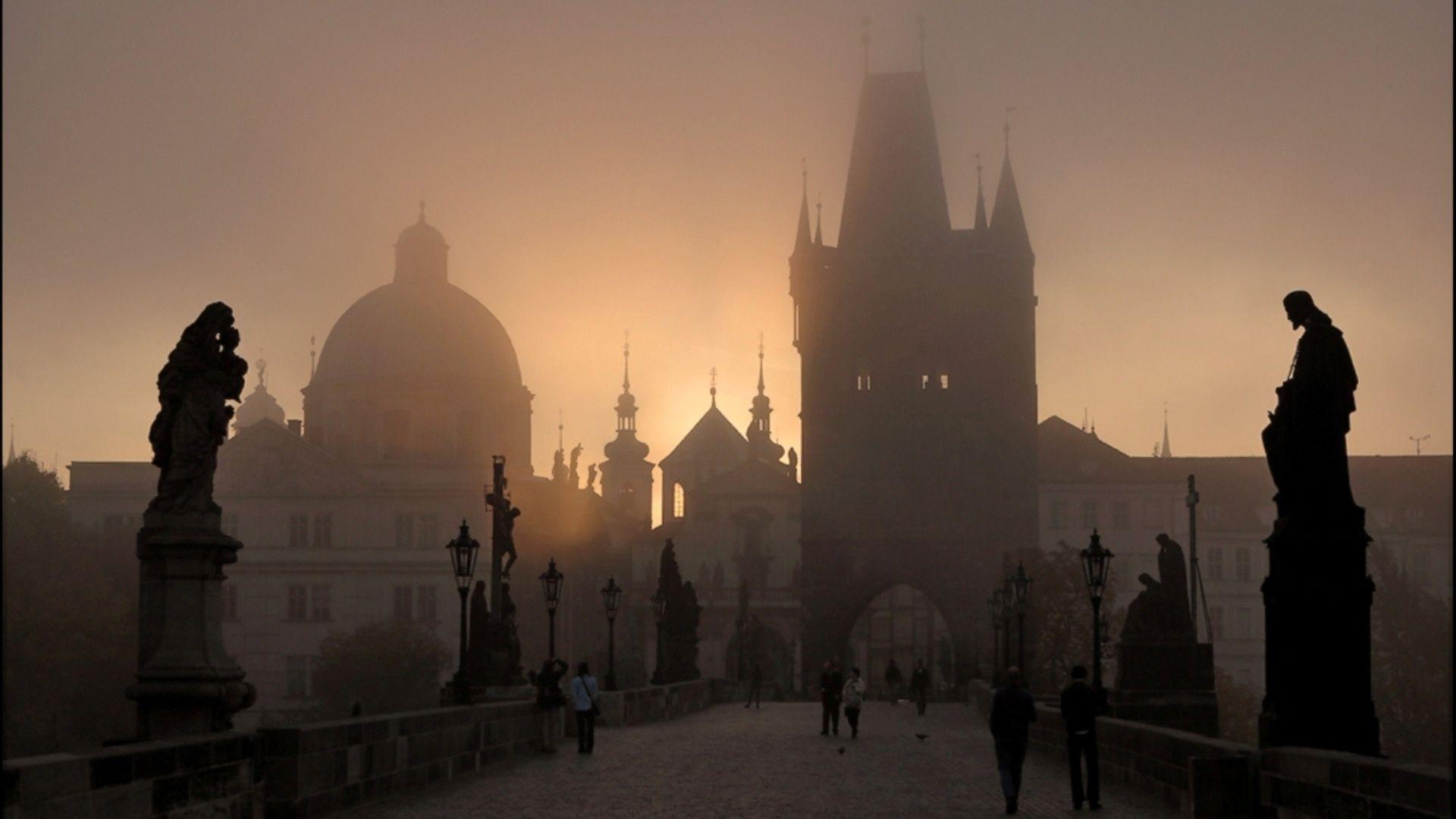 1920x1080 Download Wallpaper Medieval Charles Bridge (Prague) (1920x1080