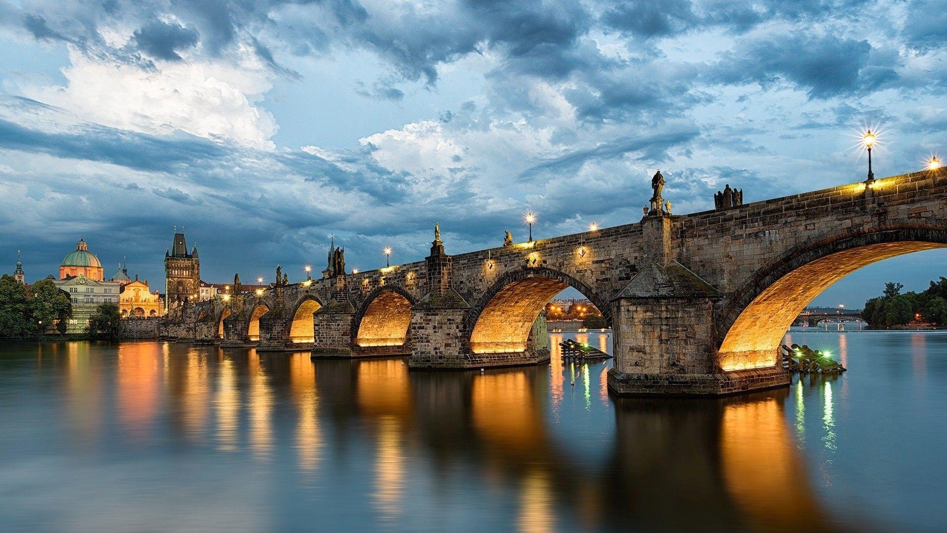 1920x1080 #Charles Bridge, #tower, #cathedral, #building, #cityscape
