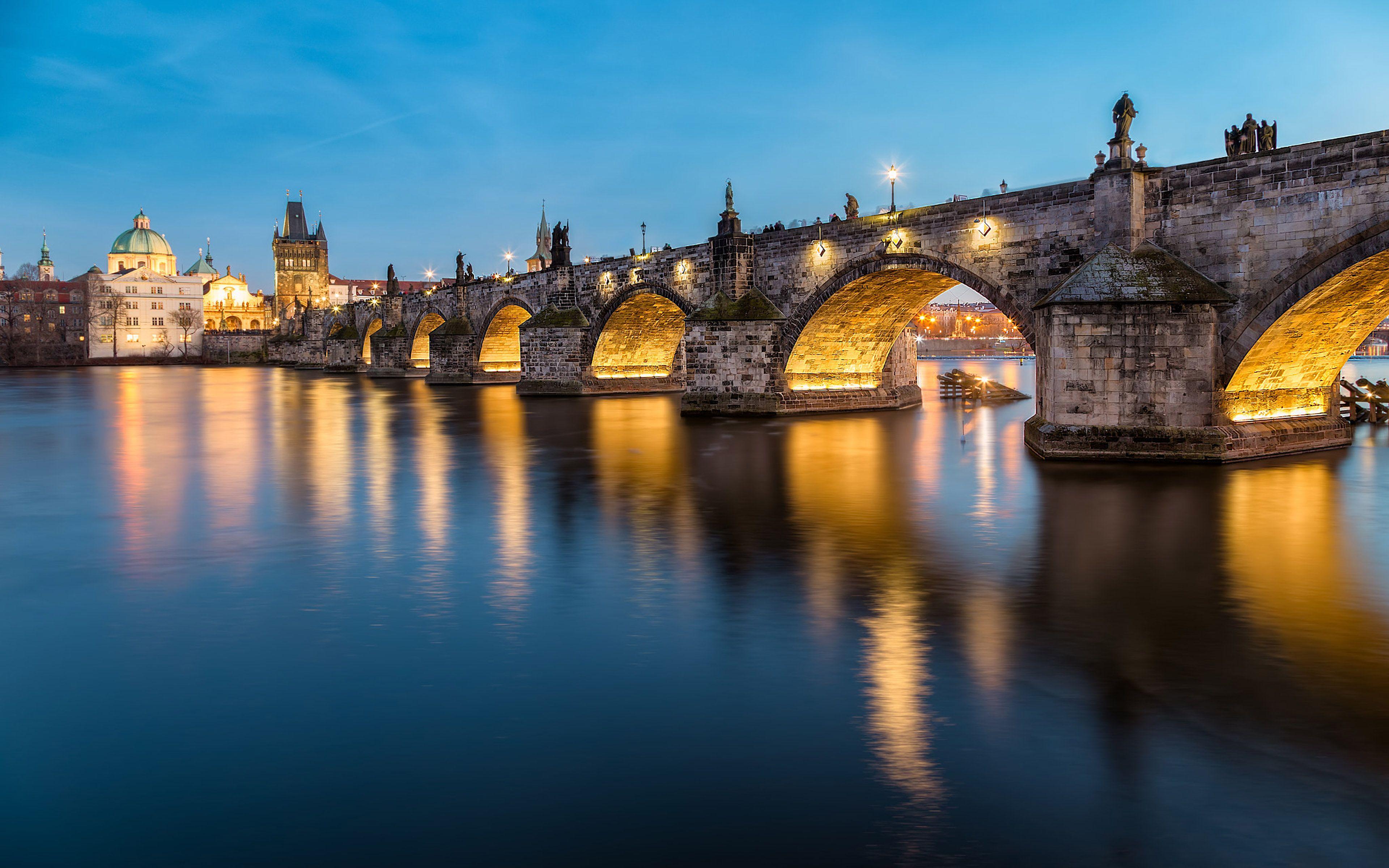 3840x2400 Charles Bridge Historic Bridge On The River Vltava In Prague Czech