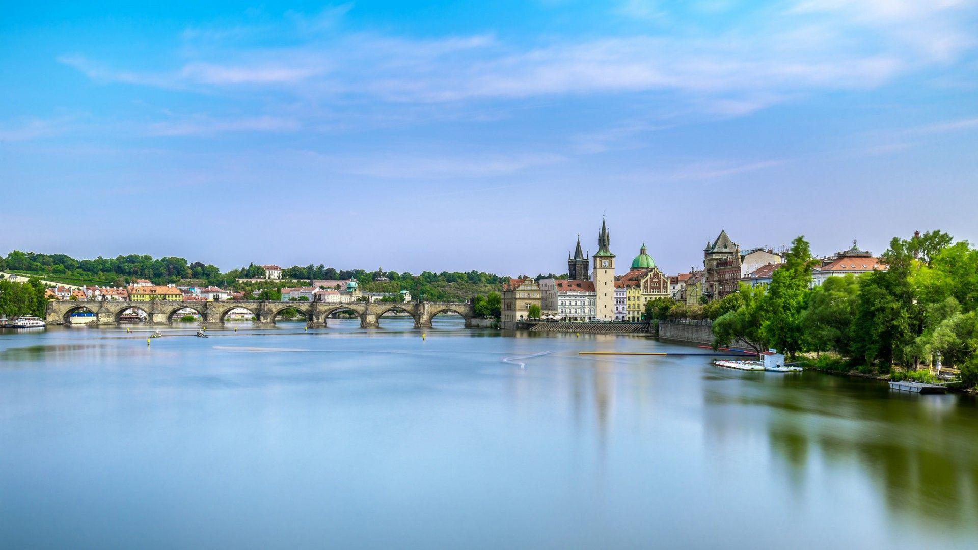 1920x1080 Download 1920x1080 Charles Bridge, Vltava river, landscape desktop