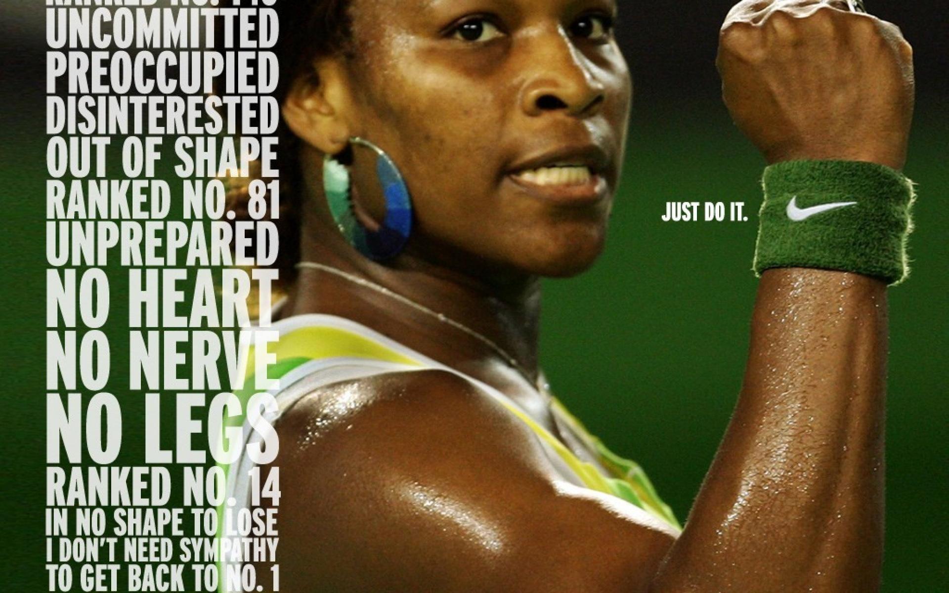 1920x1200 Nike Wallpaper Serena Williams