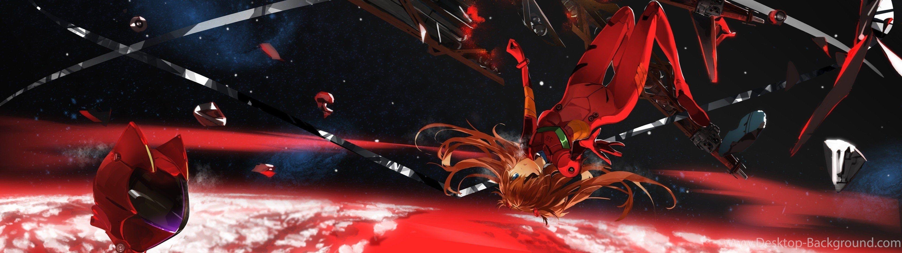 3840x1080 Dual Screen Wide Neon Genesis Evangelion Wallpaper & Background Download