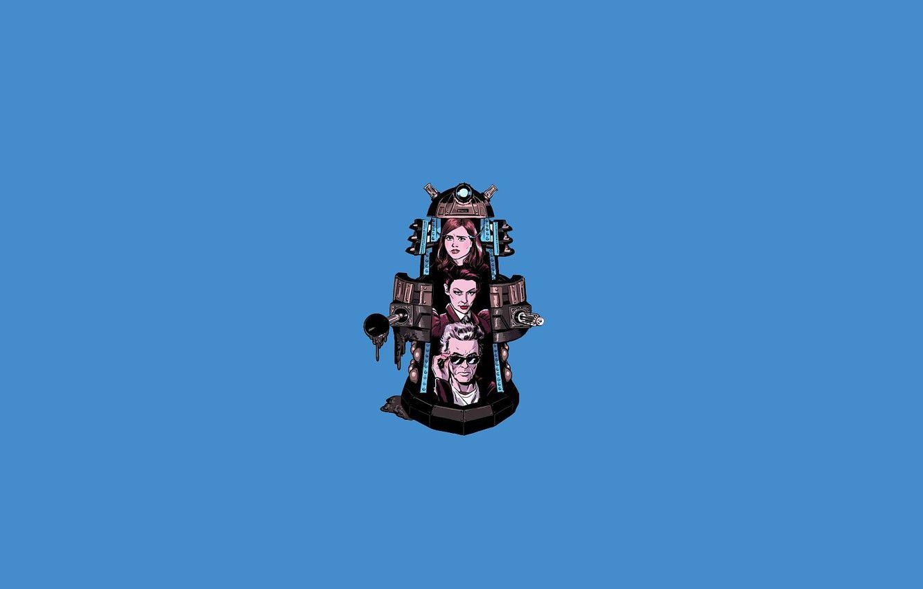 1332x850 Wallpaper glasses, face, Doctor Who, blue background, Doctor Who, Clara Oswald, Clara Oswald, Dalek, Far, The Twelfth Doctor, Twelfth Doctor, Missy, Missy image for desktop, section минимализм