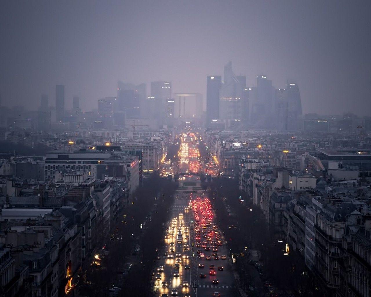 1280x1024 Download 1280x1024 France, Paris, Foggy, Buildings, Cityscape