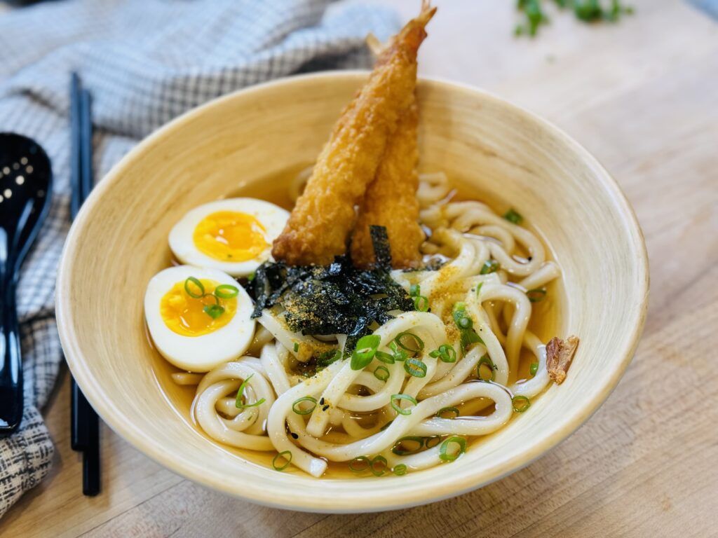1024x768 Udon Noodle Soup with Costco Shrimp Tempura