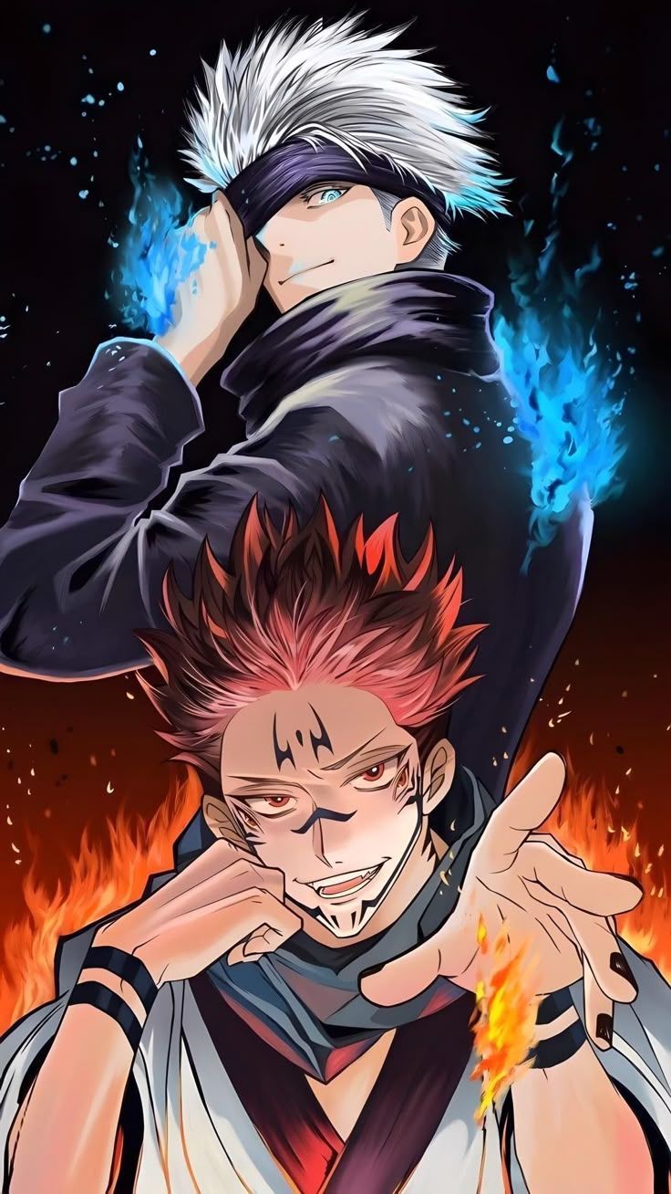 736x1308 Wallpaper Sukuna dan Gojo Satoru Jujutsu Kaisen HD