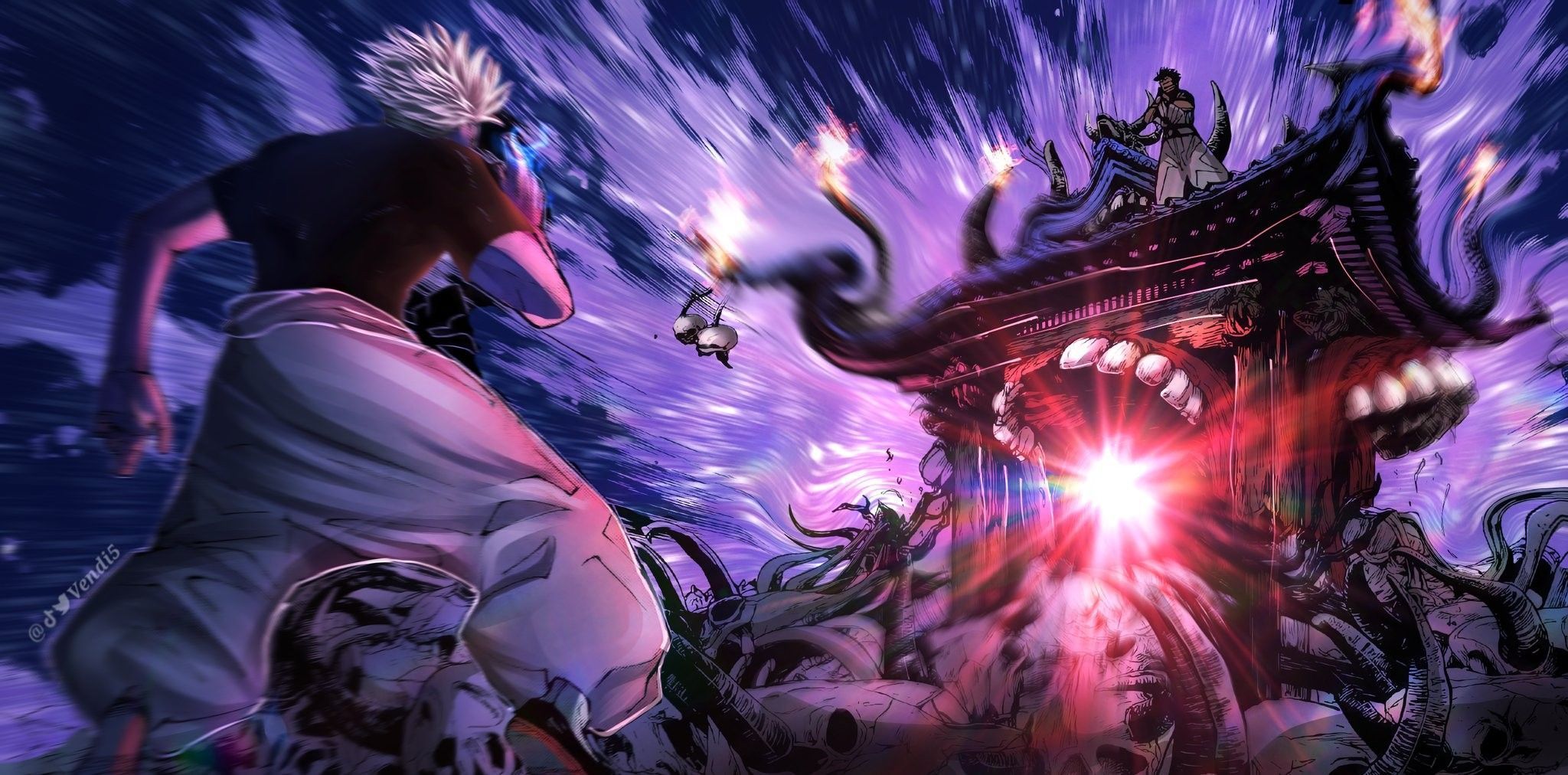 2048x1012 Gojo Vs Sukuna Domain Clash Wallpaper