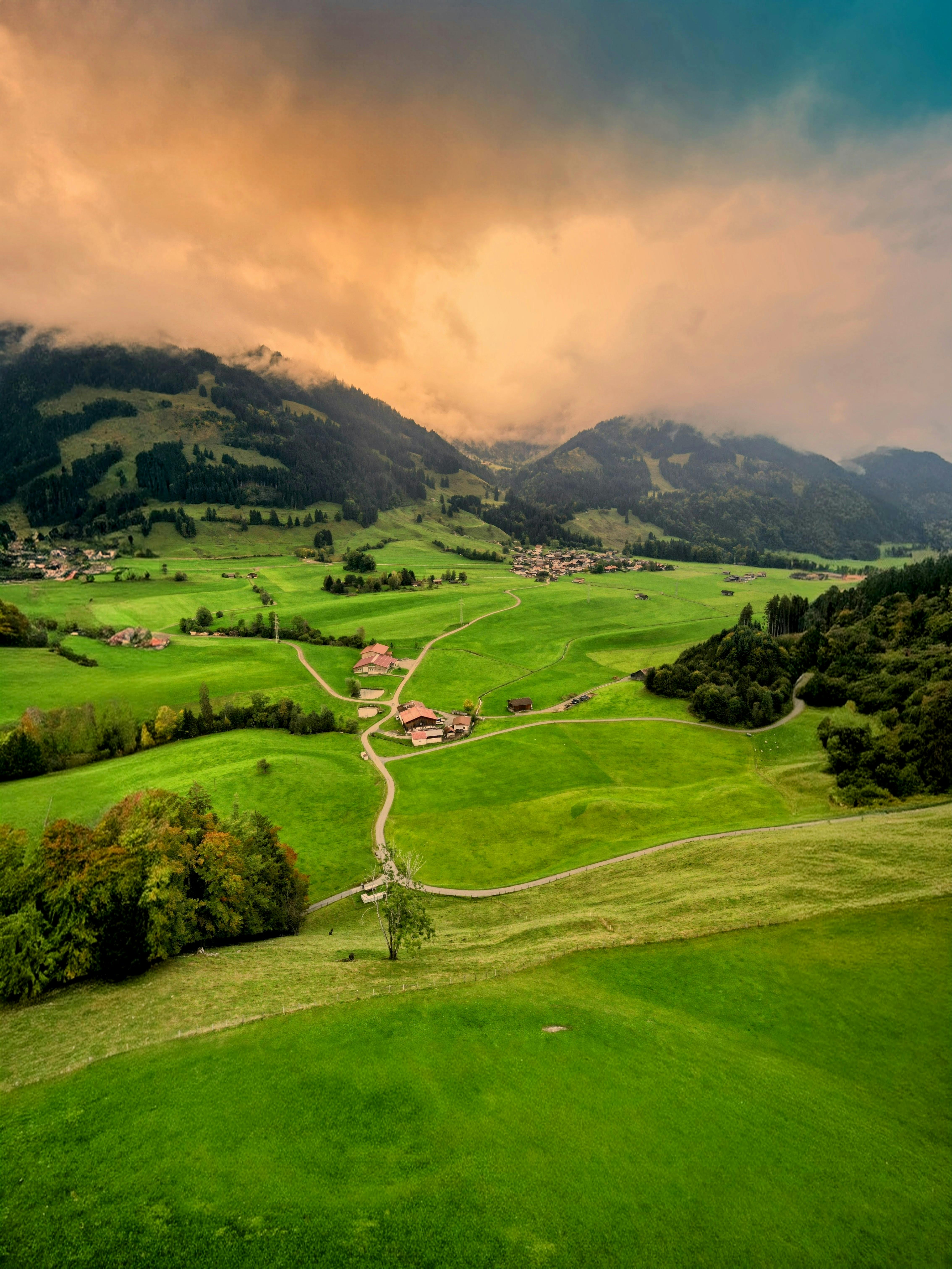 4536x6048 Pictureque Alpine Valley at Sunset in Bavaria · Free