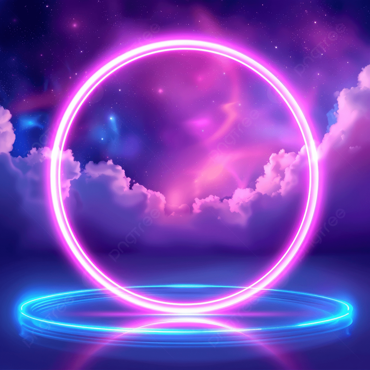 1200x1200 Abstract Neon Illuminated Circle Ring In The Middle Of Space Galaxy Nebula Cloud Background Round Frame, Abstract, Neon, Illuminated Background Image And Wallpaper for Free Download