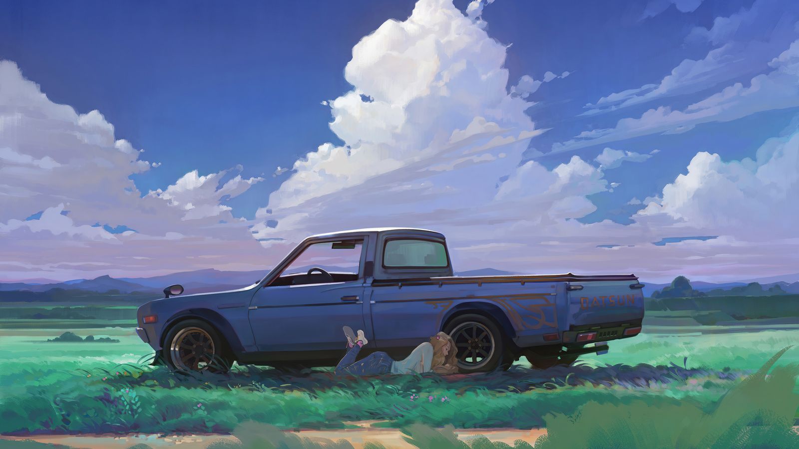 1600x900 Farm Truck Girl Lying Wallpaper, 1600x900 Resolution HD 4k Wallpaper, Image, Background, Photos and Picture