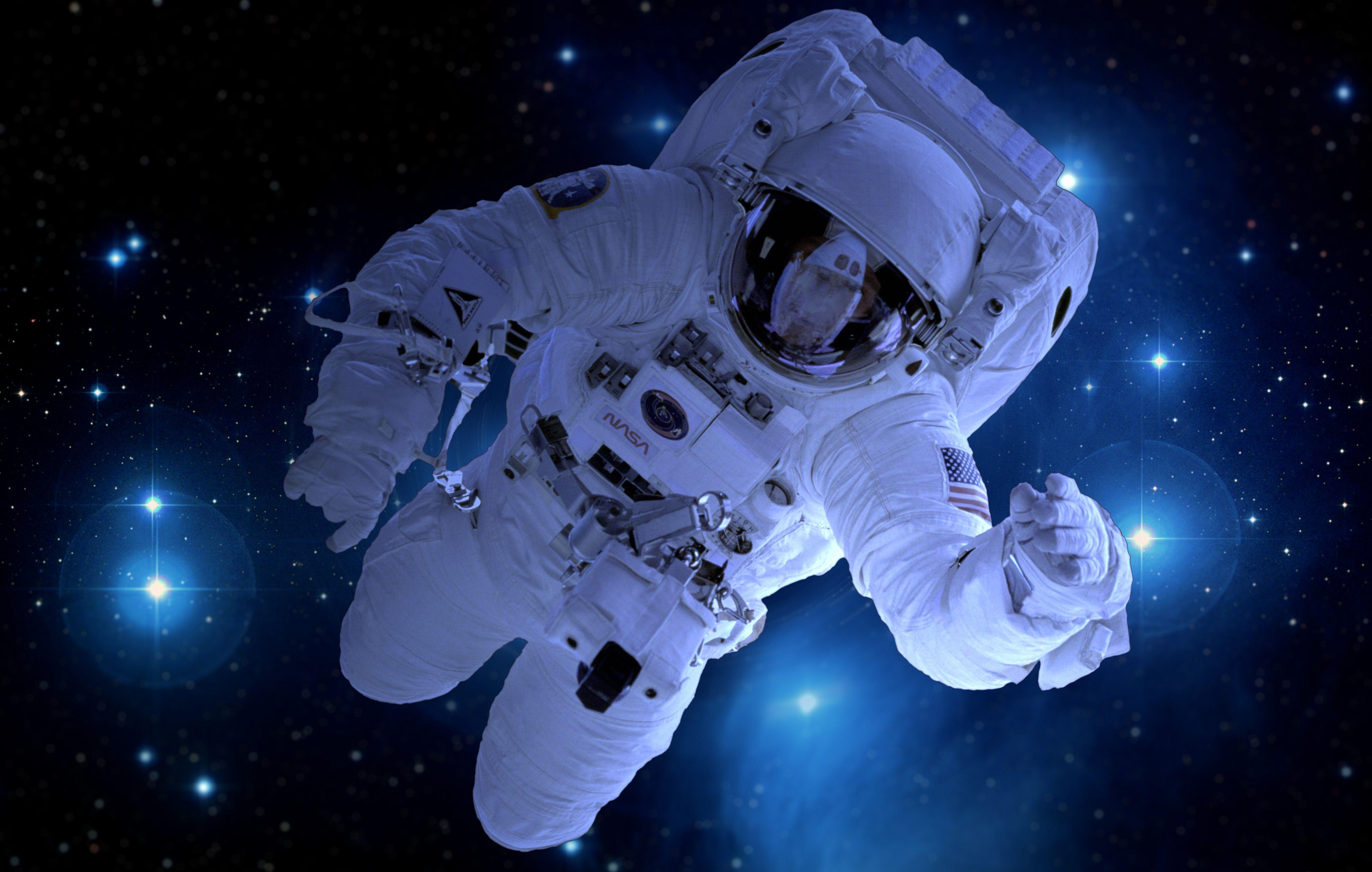 4867x3096 Wallpaper Astronaut, Deep space, Stars, Blue, NASA, 4K, Space