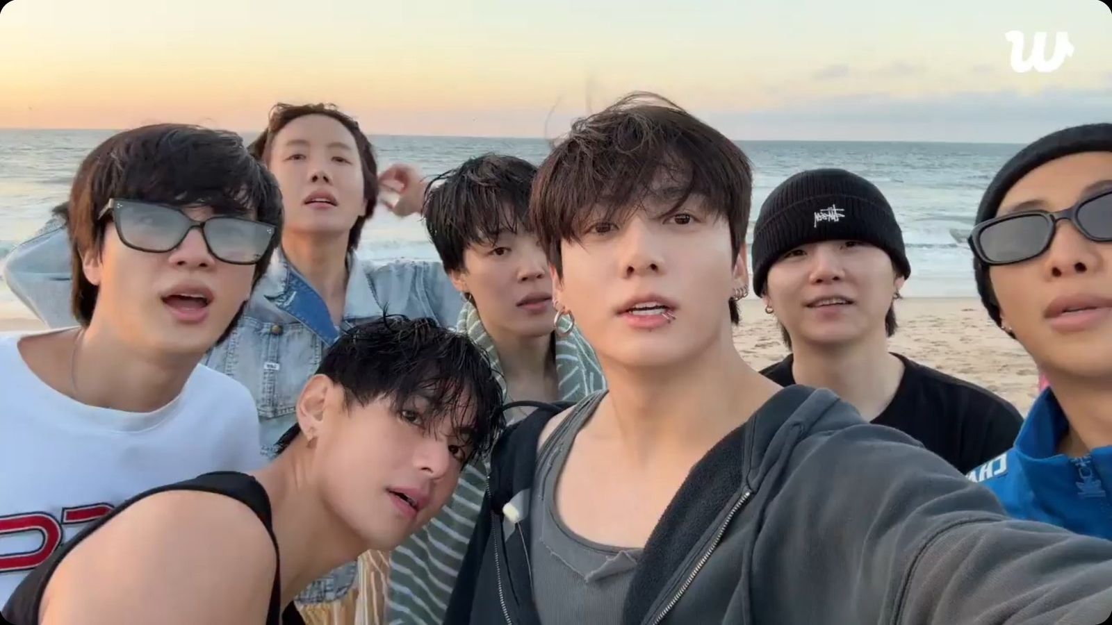 1600x900 BTS holds 1st live together from beach after military discharge; Namjoon says 'miss you wife' to a fan