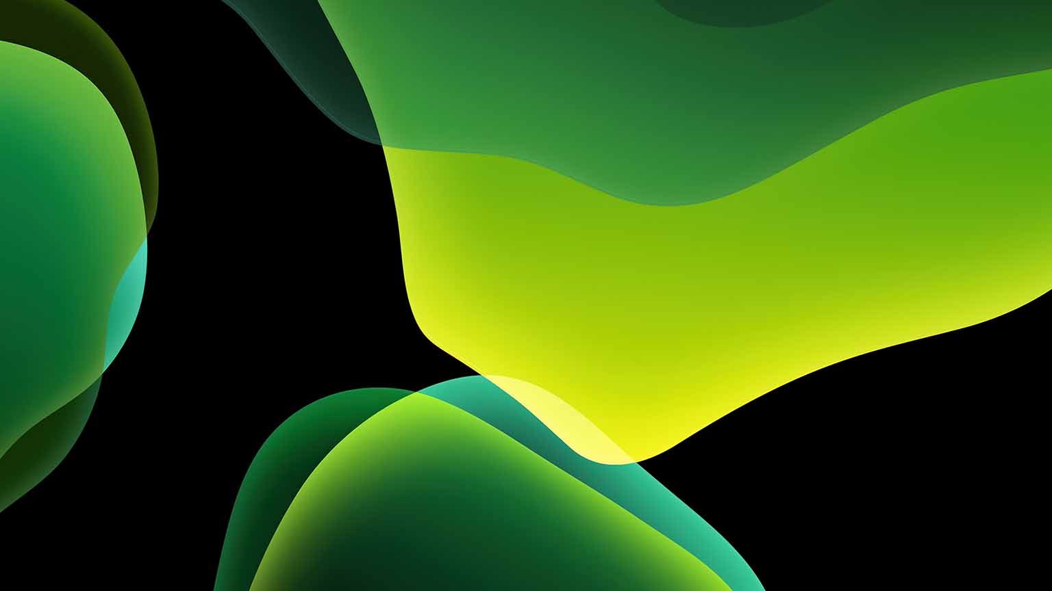 1536x864 Apple iOS iPadOS Green AMOLED Abstract Desktop Wallpaper