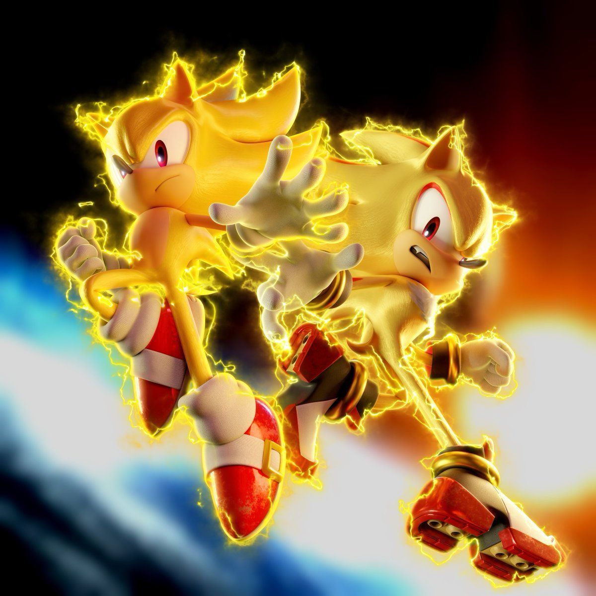1200x1200 In the Last Story An unstoppable duo, powered by the Chaos Emeralds. Auras created HQ Versions