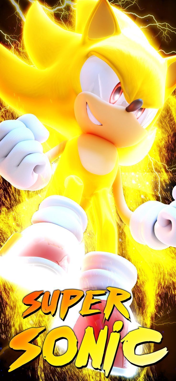 736x1594 4K Super Sonic Wallpaper