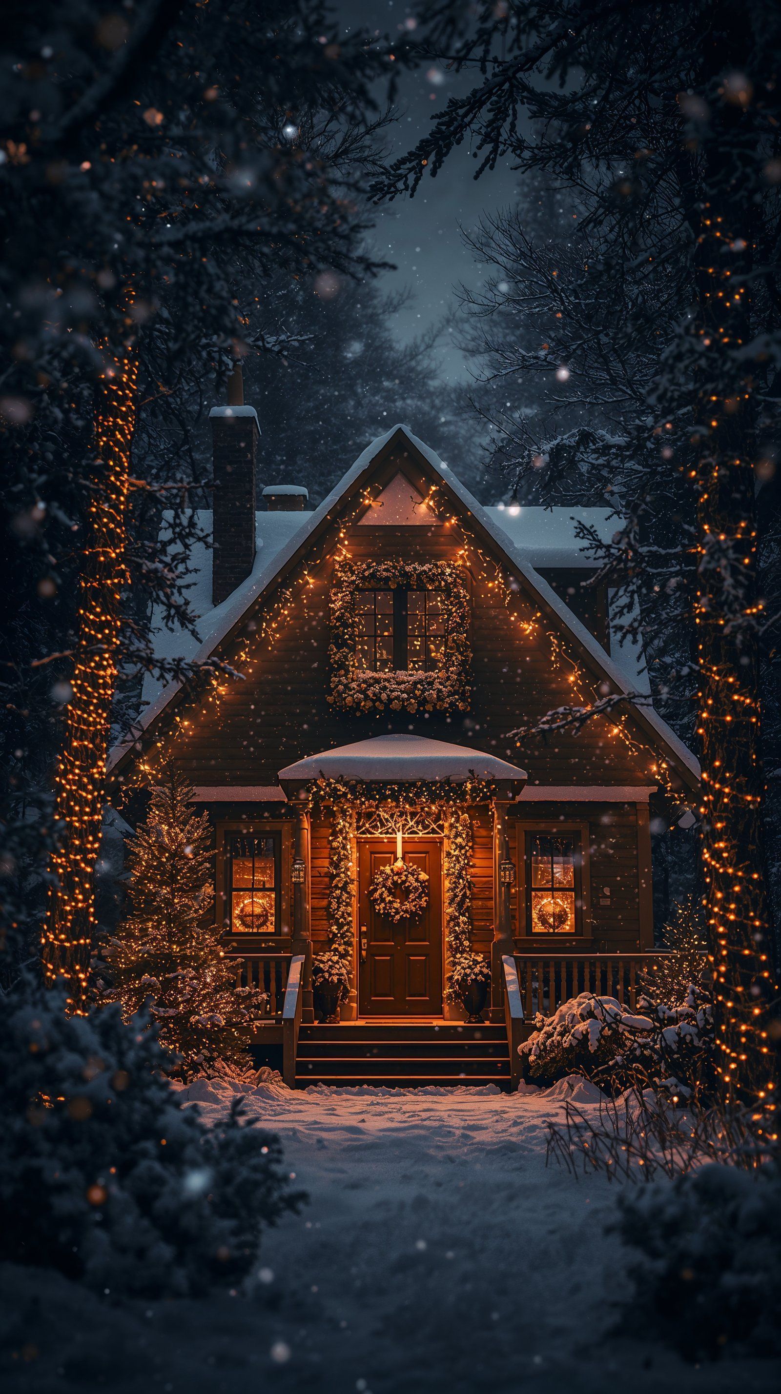1600x2857 Free Black Christmas Wallpaper (Dark and Festive)