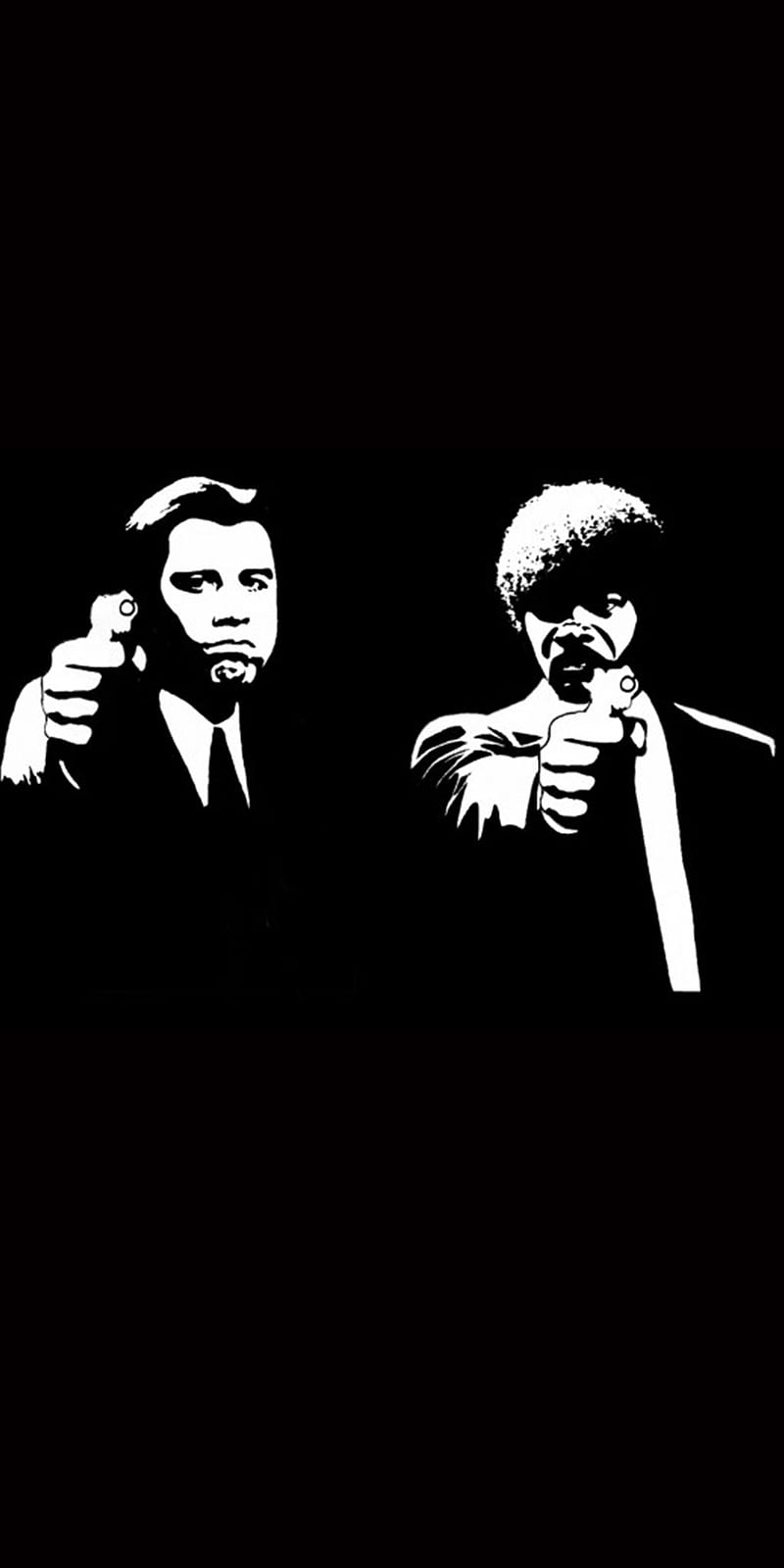 800x1600 PulpFiction, amoled, black, fiction movies, pulp, tarantino, white, HD phone wallpaper
