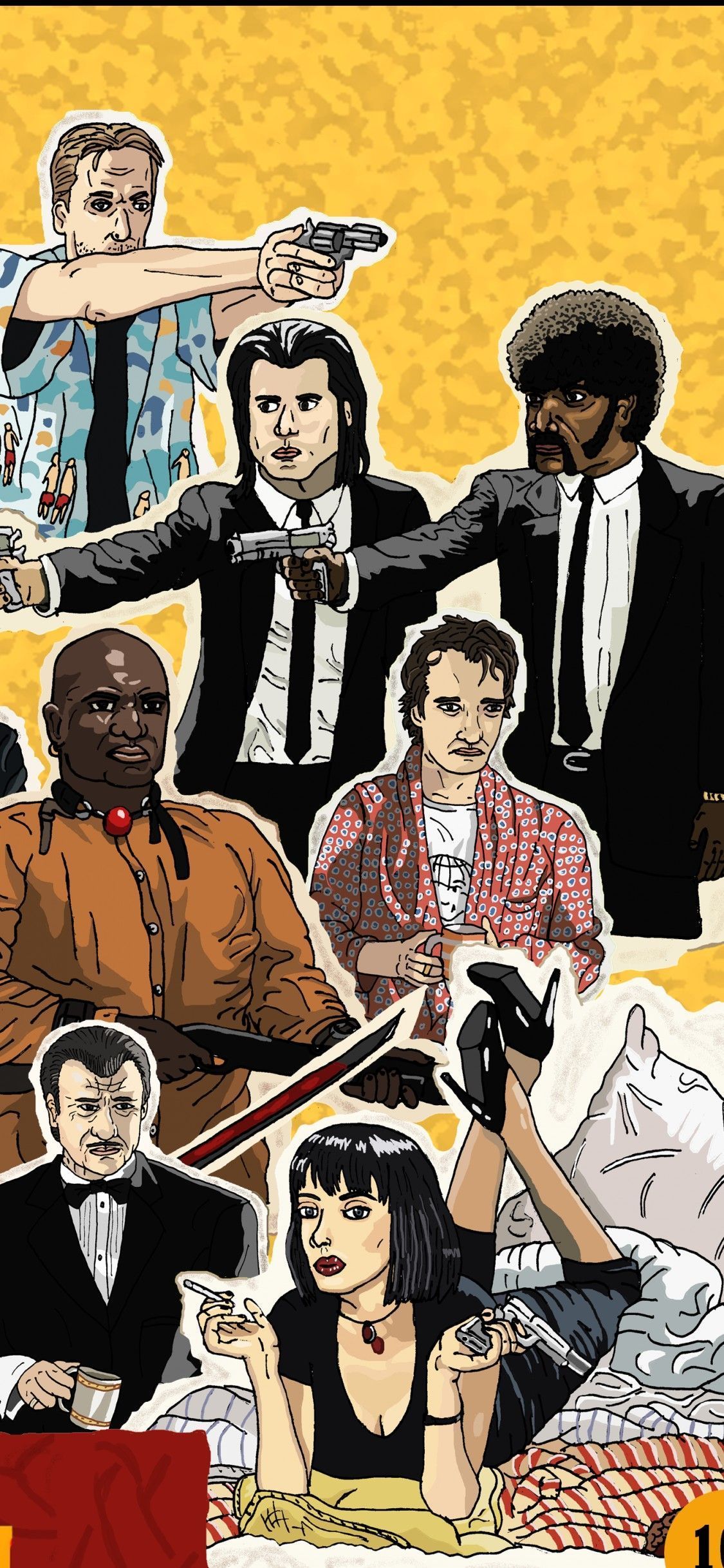 1125x2436 Mobile Pulp Fiction Wallpaper