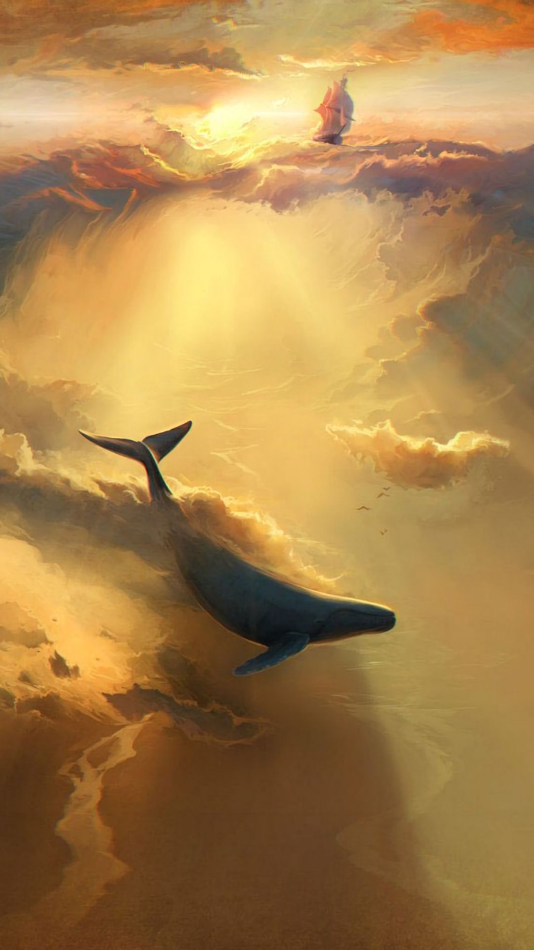 1080x1920 Sky Whales Wallpaper
