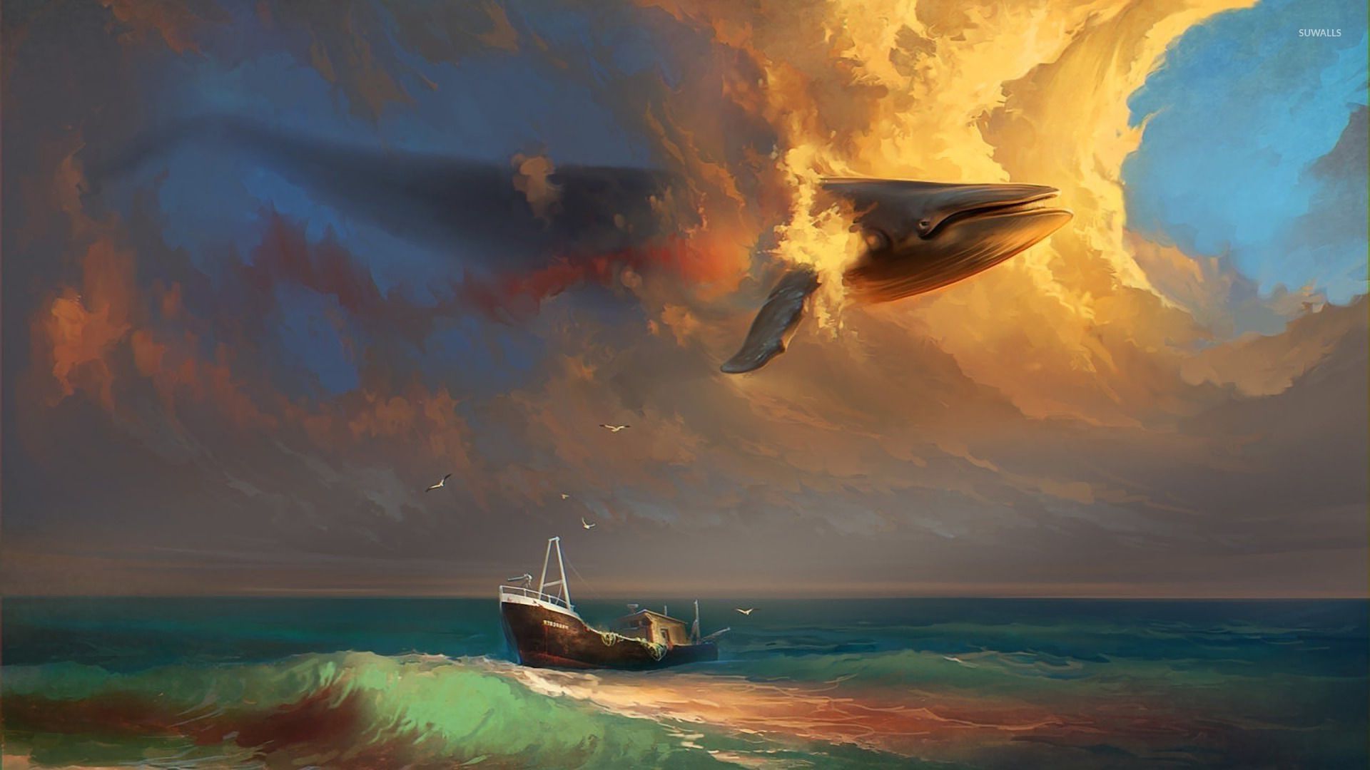 1920x1080 Whale in the sky wallpaper wallpaper