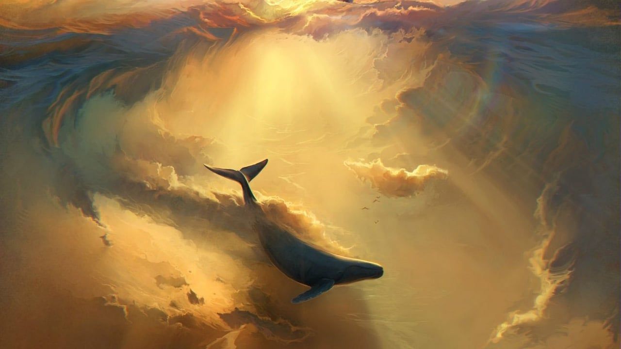 1280x720 Whale in the sky, Artem Chebokha, digital, 2018