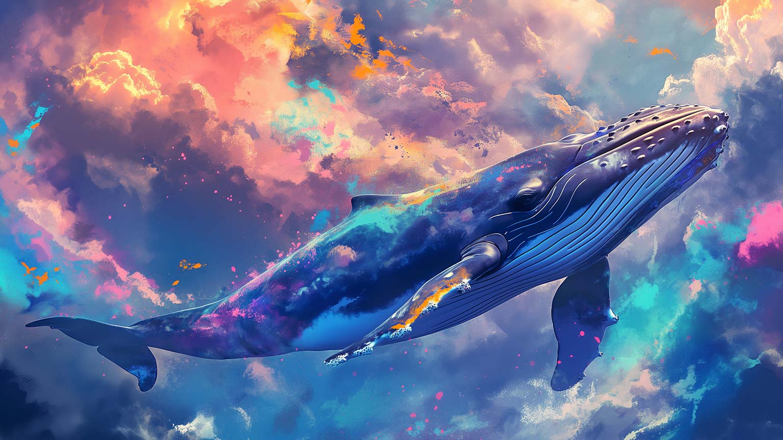 1536x864 Cosmic Whale Sky Art Desktop Wallpaper Wallpaper in 4K